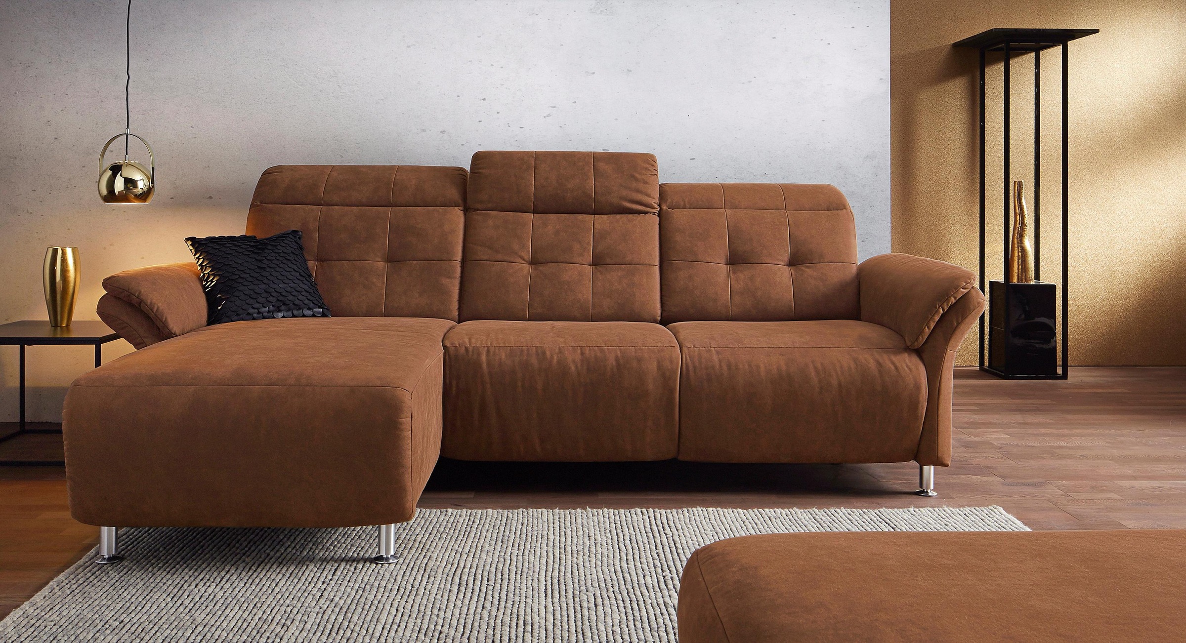 Places of Style Ecksofa »Manhattan L-Form«, 2 Sitze mit elektrischer Relaxfunktion, verstellbare Armlehnen