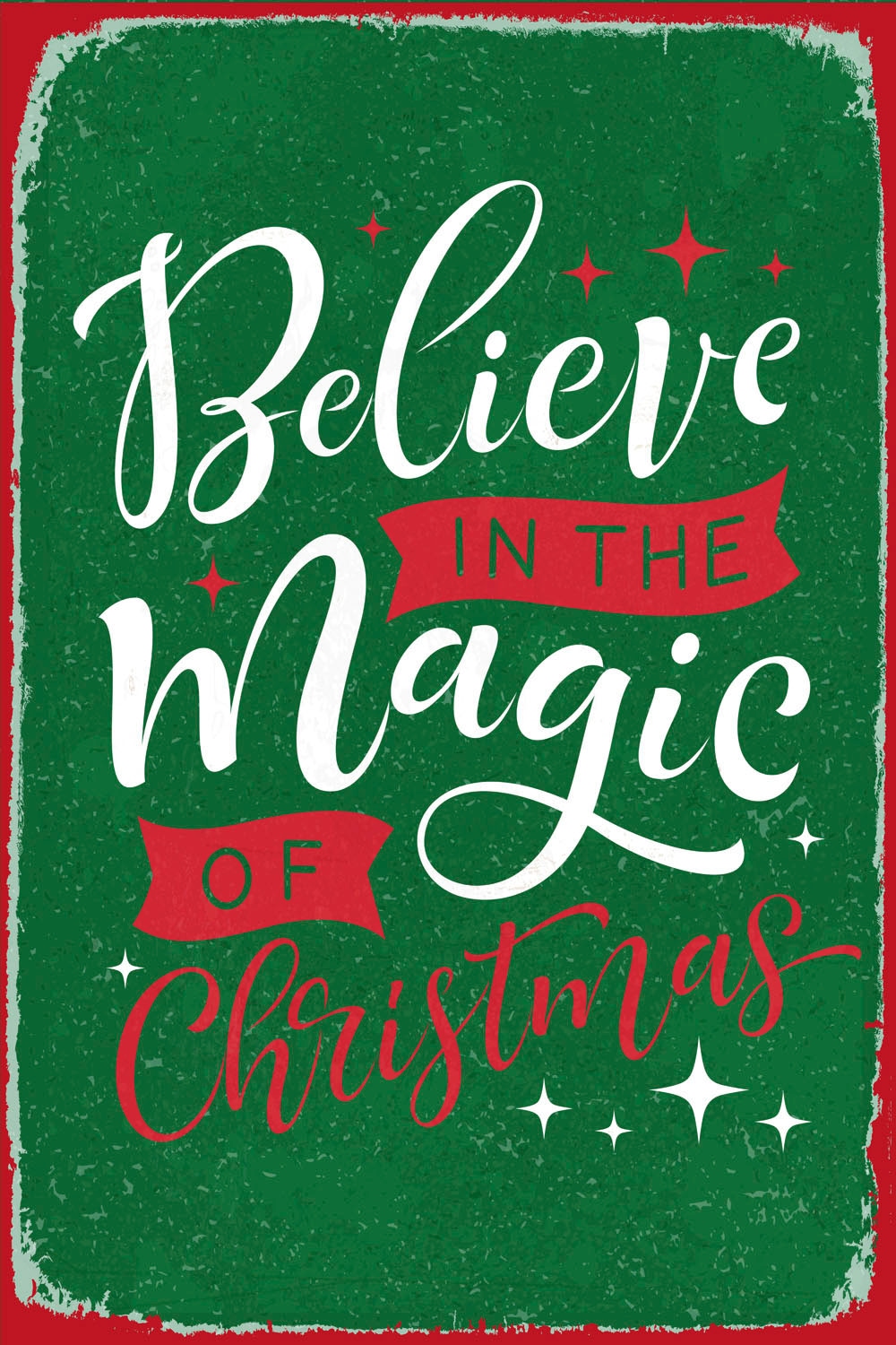 queence Metallbild »Magic of Christmas« Schriftzug | Schriftzüge | Weihnachten 1 Stk. tlg. Stahlschilder