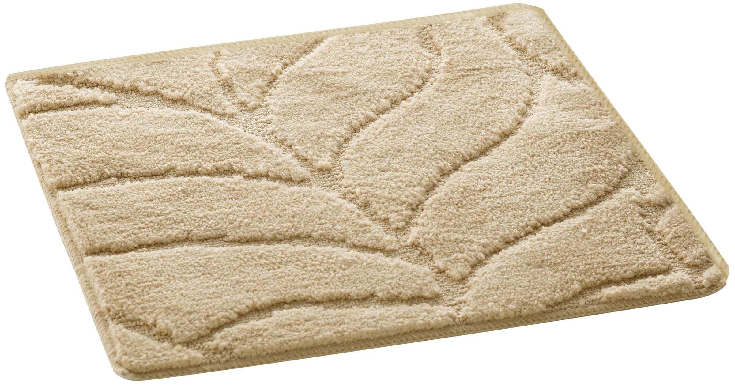 my home Badematte »Epense, Badvorleger, Badezimmer Teppich, Duschmatte mit Blattstruktur«, rutschhemmend beschichtet, fußbodenheizungsgeeignet-schnell trocknend, Badteppich, Uni, Blätter, Hoch-Tief, verschiedene Farben und Größen