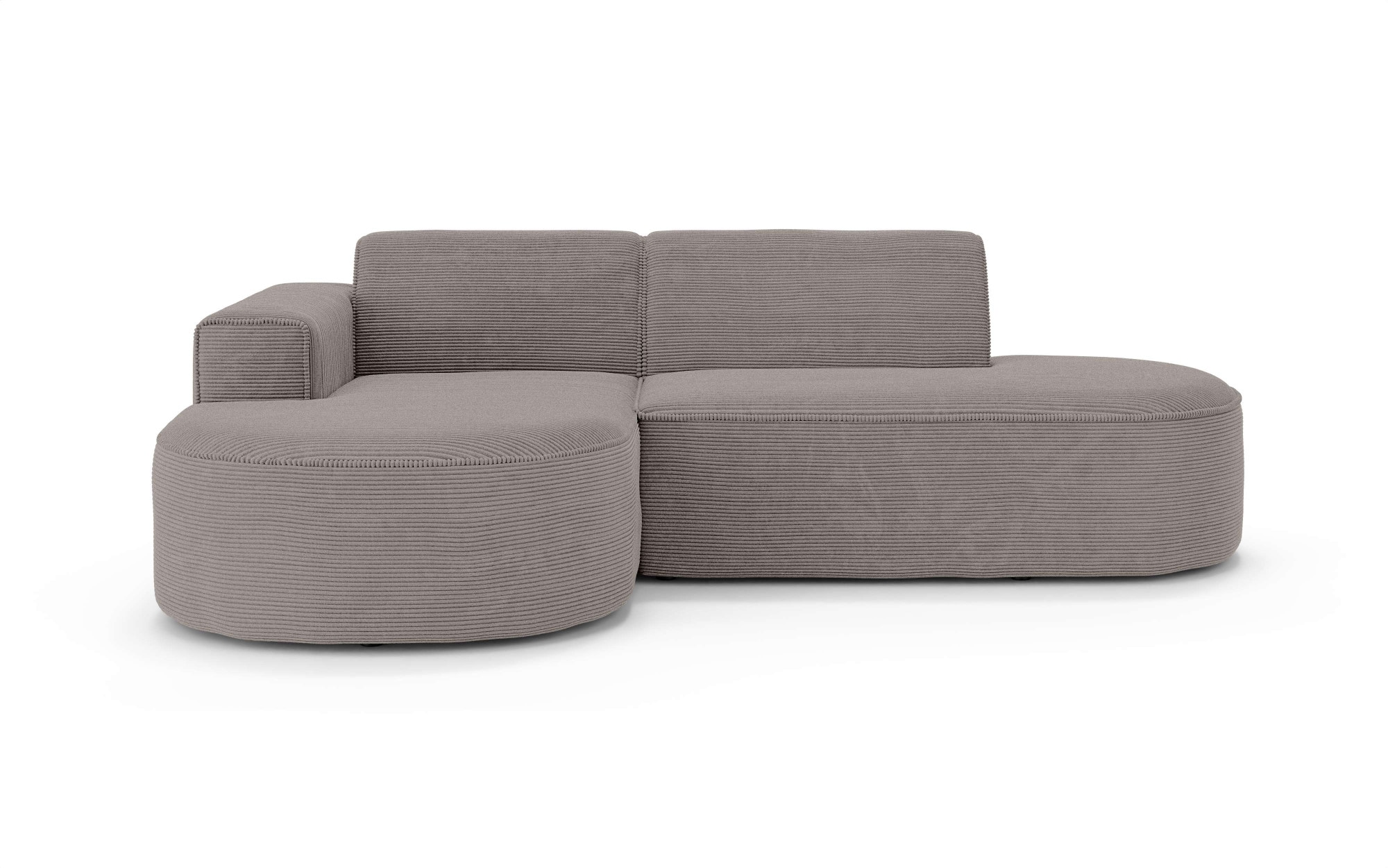 OTTO home Ecksofa »ADELLA XL Design-Sofa mit Recamiere rechts/links, 263/159/76 cm«, L-Form XL mit Wellenunterfederung, runde Form, auch in Cord