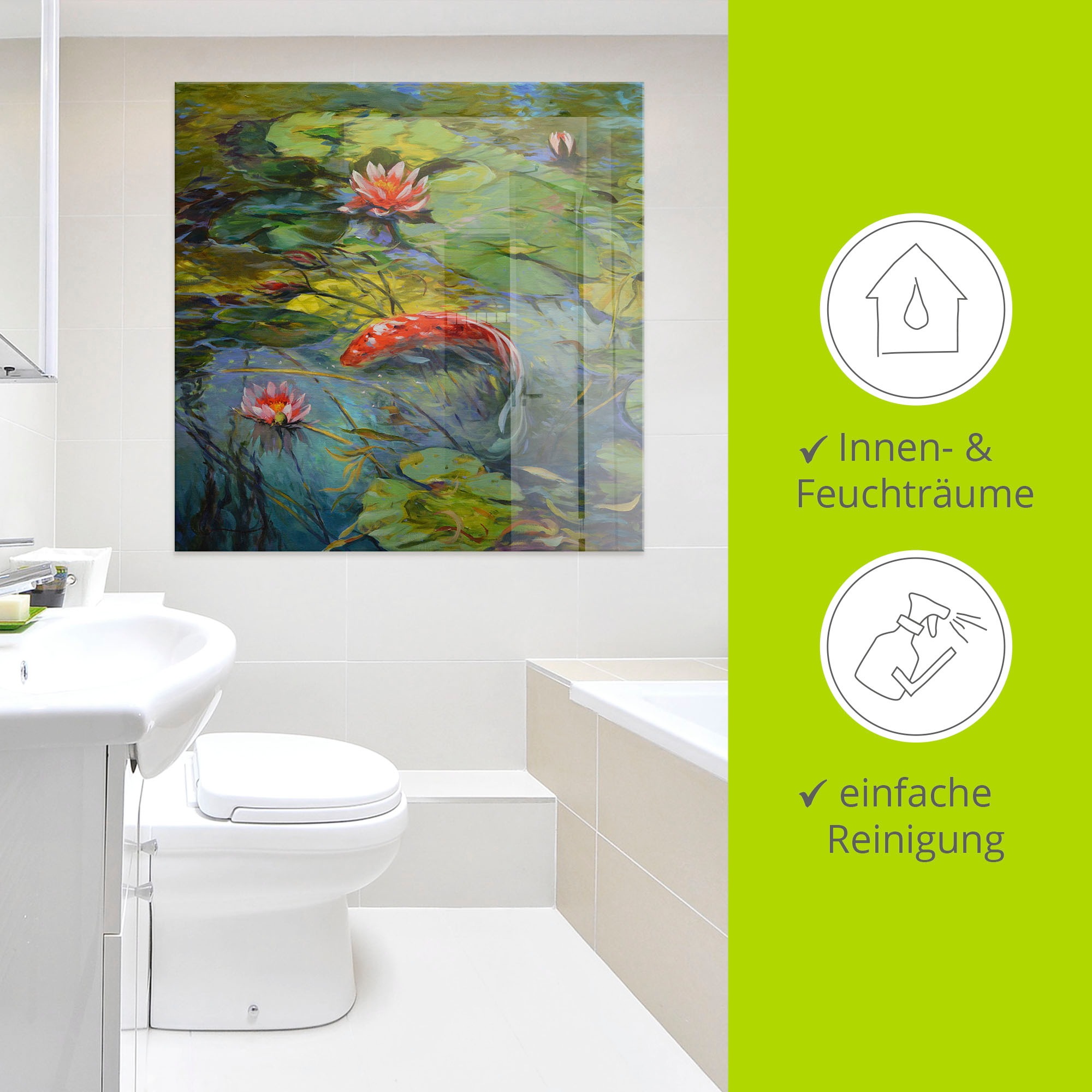 Artland Glasbild »Roter Koi« Wassertiere 1 Stk. tlg. in verschiedenen Größen