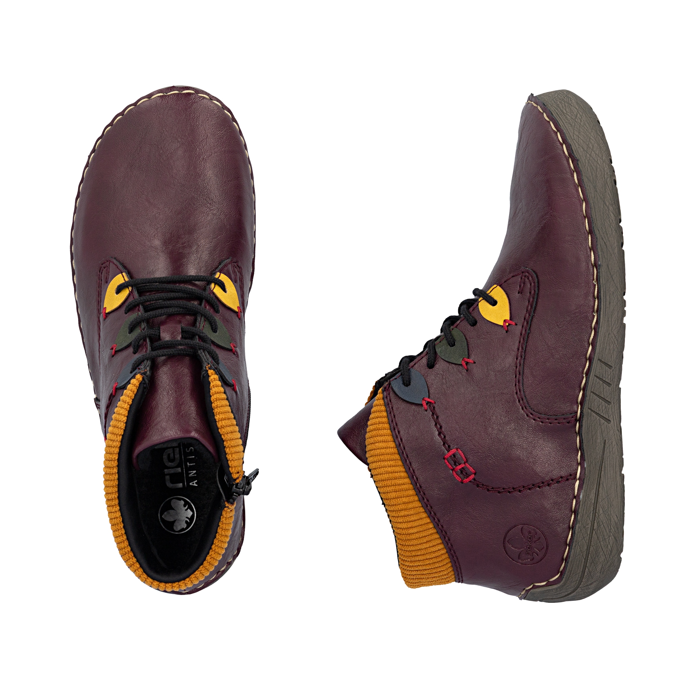 Rieker Schnürboots  Stiefelette, Casualboots, High Top Sneaker mit Innenreißverschluss