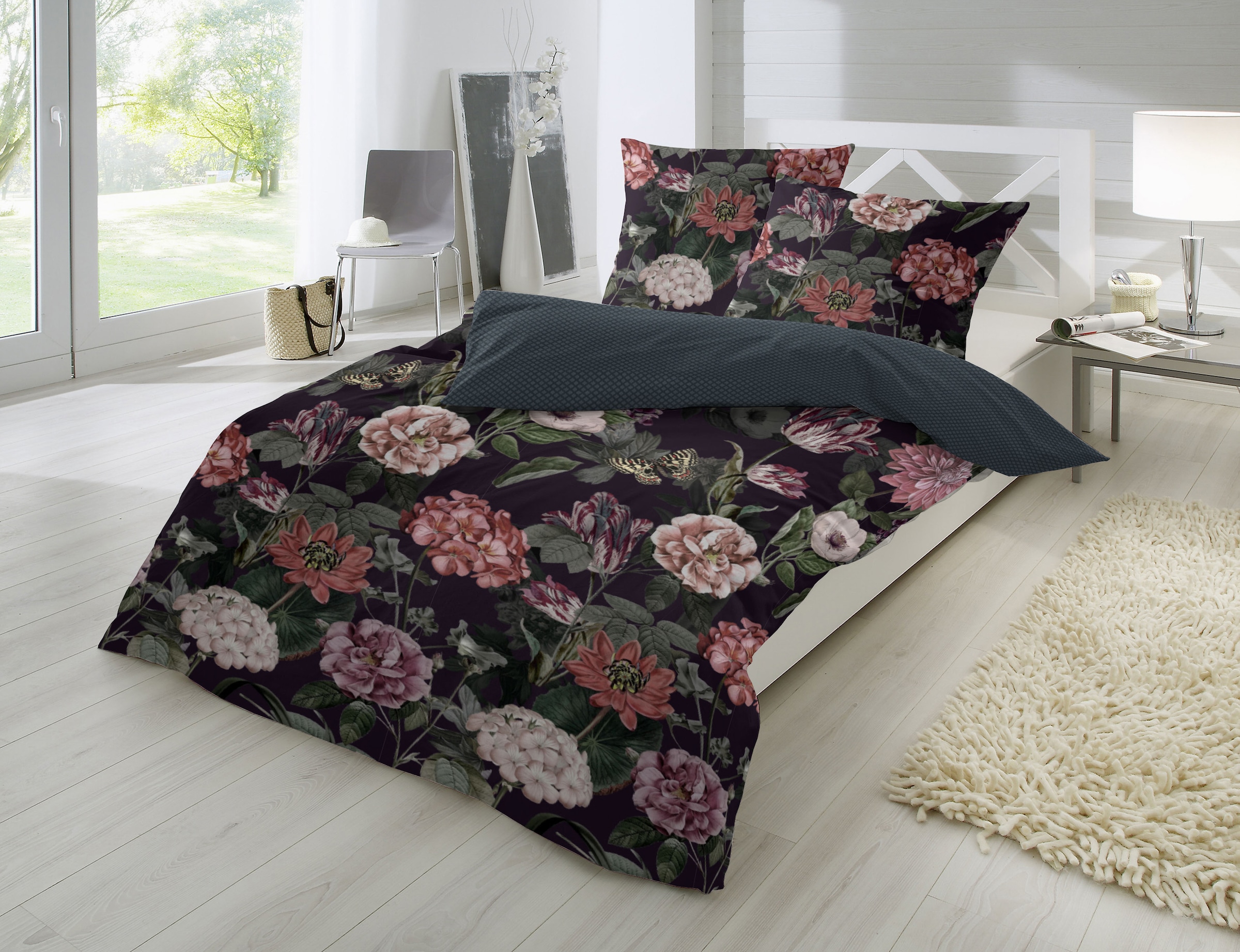 Primera Bettwäsche »Mako-Satin Bettwäsche "Blümerant"«, Mit großen Blumen