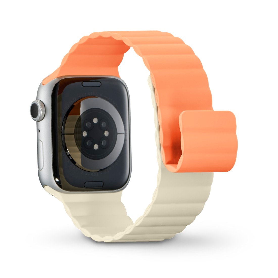 Hama Wechselarmband »Apple Watch Armband mit Magnetverschluss, für Display 42/44/45/49 mm«, Einheitsgröße, nicht klebrig, Silikon-Look