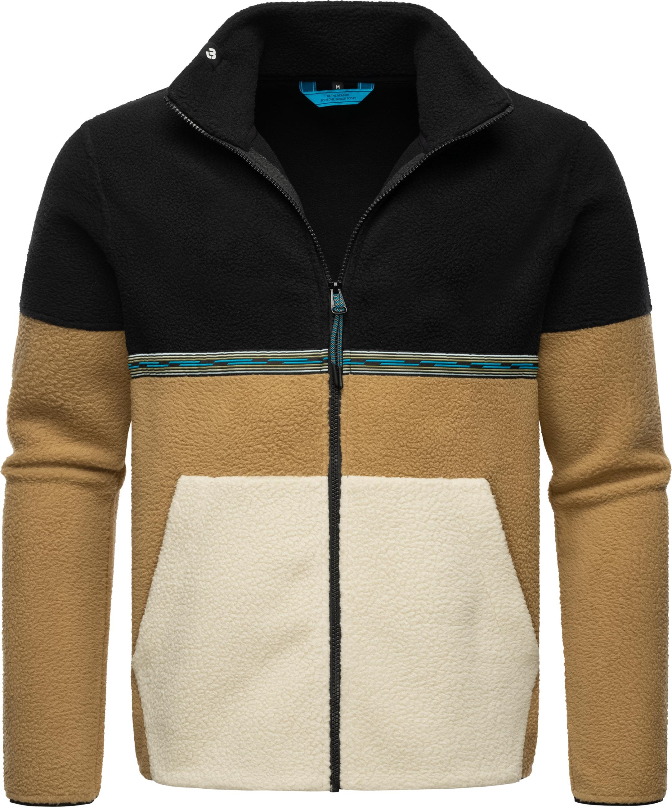 Ragwear Sweatjacke »Fleecejacke Lonndy«, Angesagte Herren Plüschjacke mit hohem Kragen