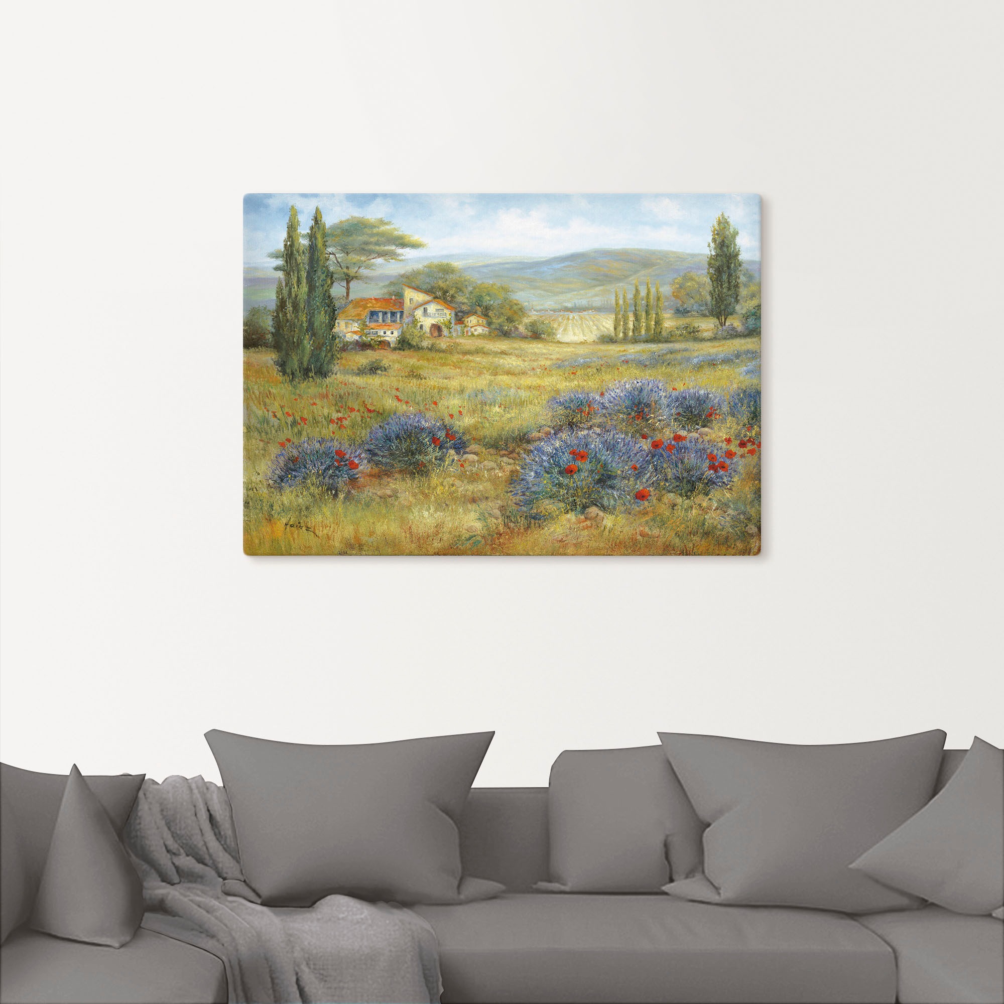 Artland Leinwandbild »Provence Lavendelwiese«, Bilder von Europa, (1 St.), auf Keilrahmen gespannt