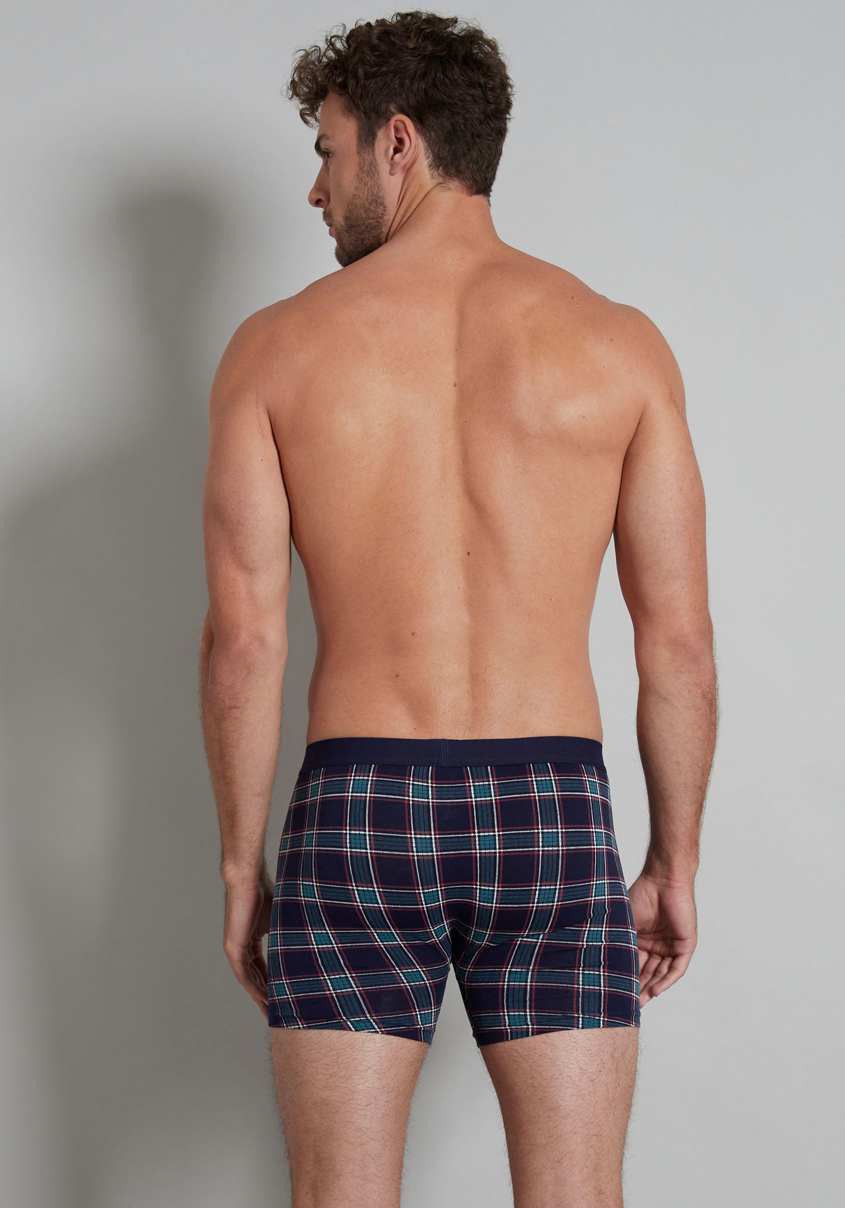 TOM TAILOR Lange Unterhose, (Packung, 2 St.), mit schönem Karo-Muster