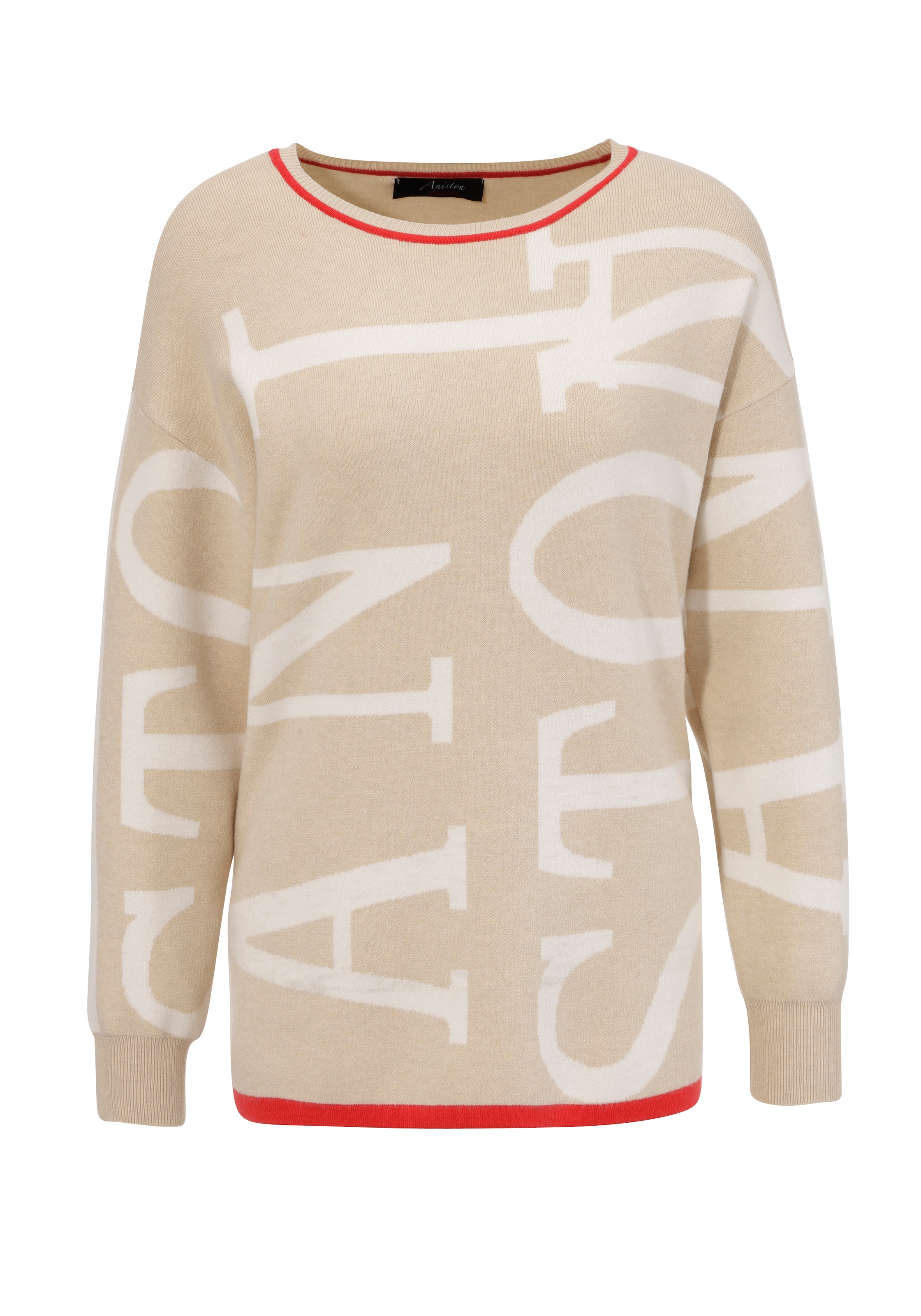 Aniston CASUAL Strickpullover, mit eingestrickten ANISTON-Schriftzügen