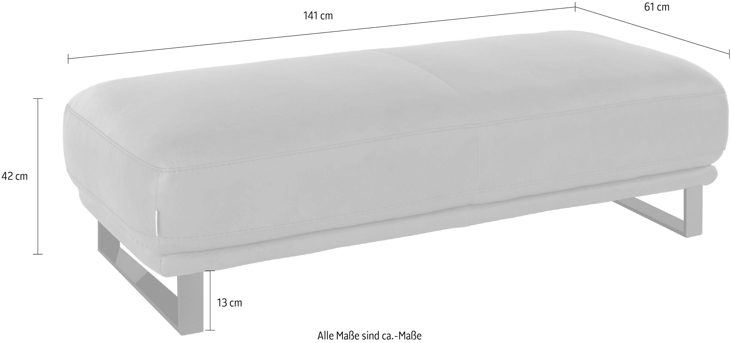 W.SCHILLIG Hocker »montanaa« mit Metallkufen in Schwarz pulverbeschichtet, Breite 141 cm