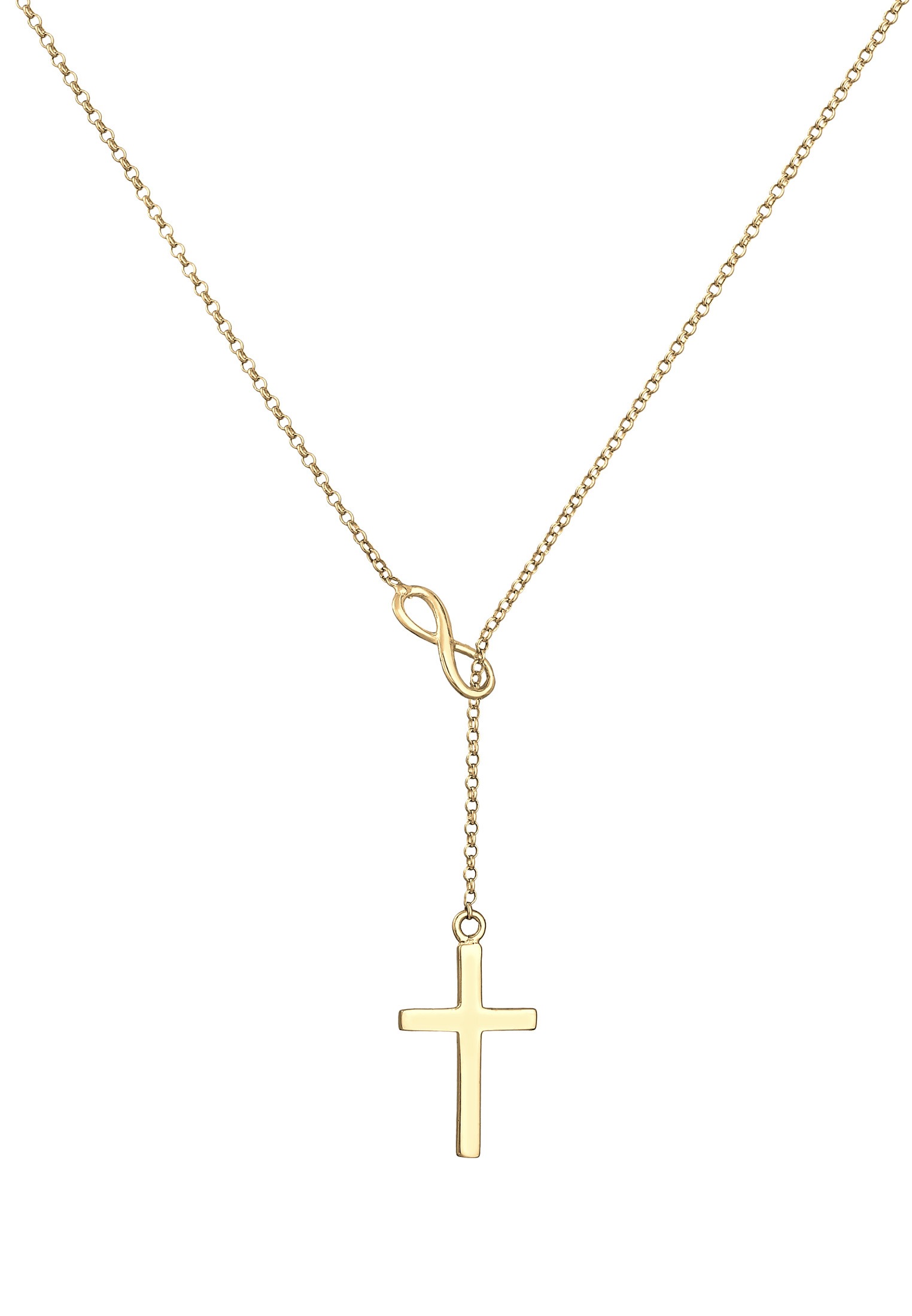 Elli Y-Kette »Halskette Y-Kette mit Kreuz und Infinity Symbol 925 Silber«