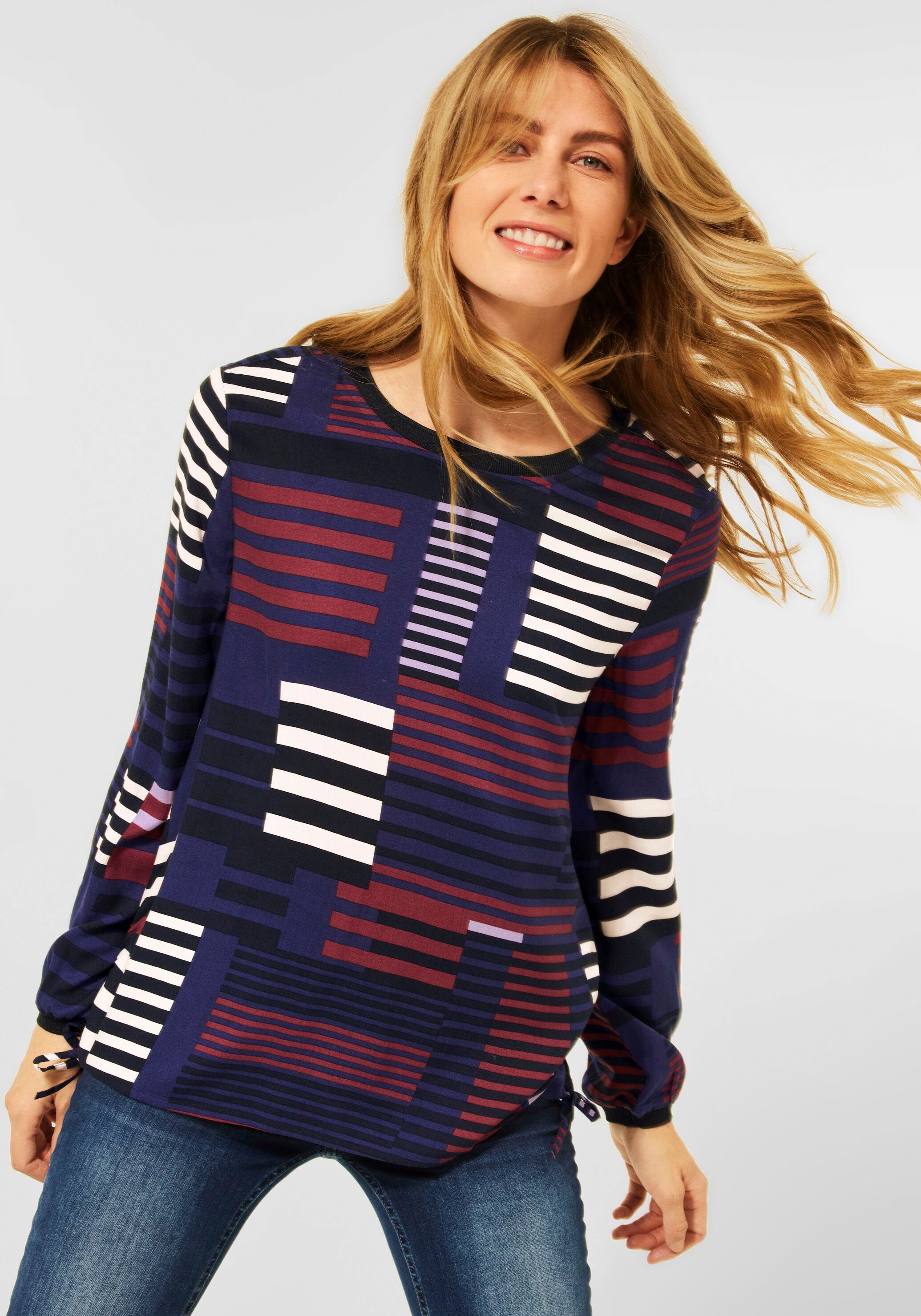 Cecil Druckbluse, im modernen Streifen Mix