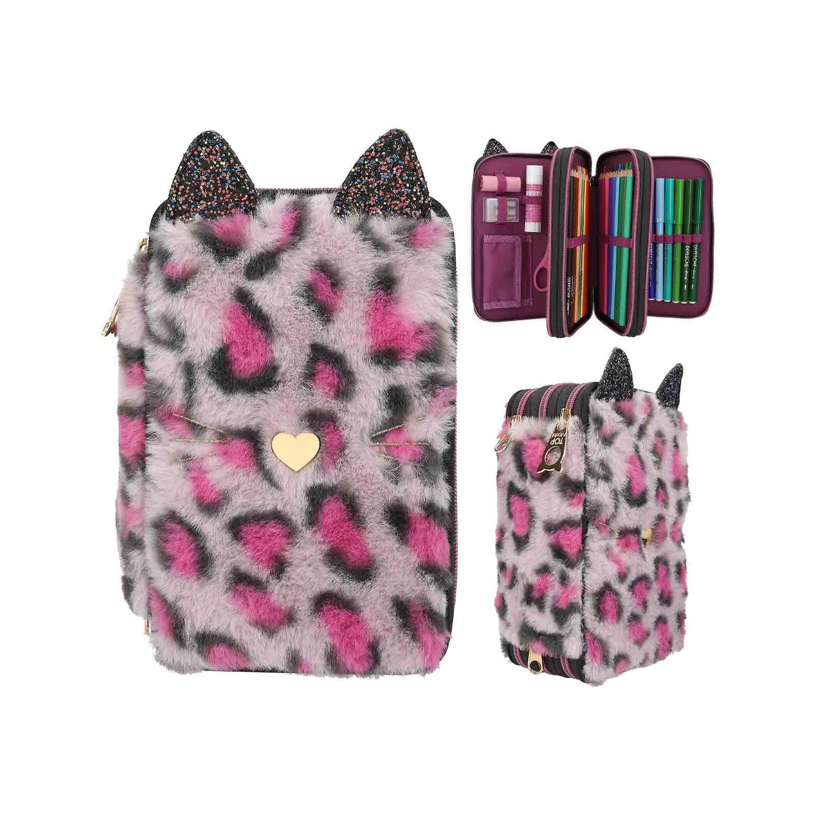 Depesche Buntstift »3-Fach Federtasche REBEL KITTY TOPModel 7,5 x 13 x 20 cm bunt«