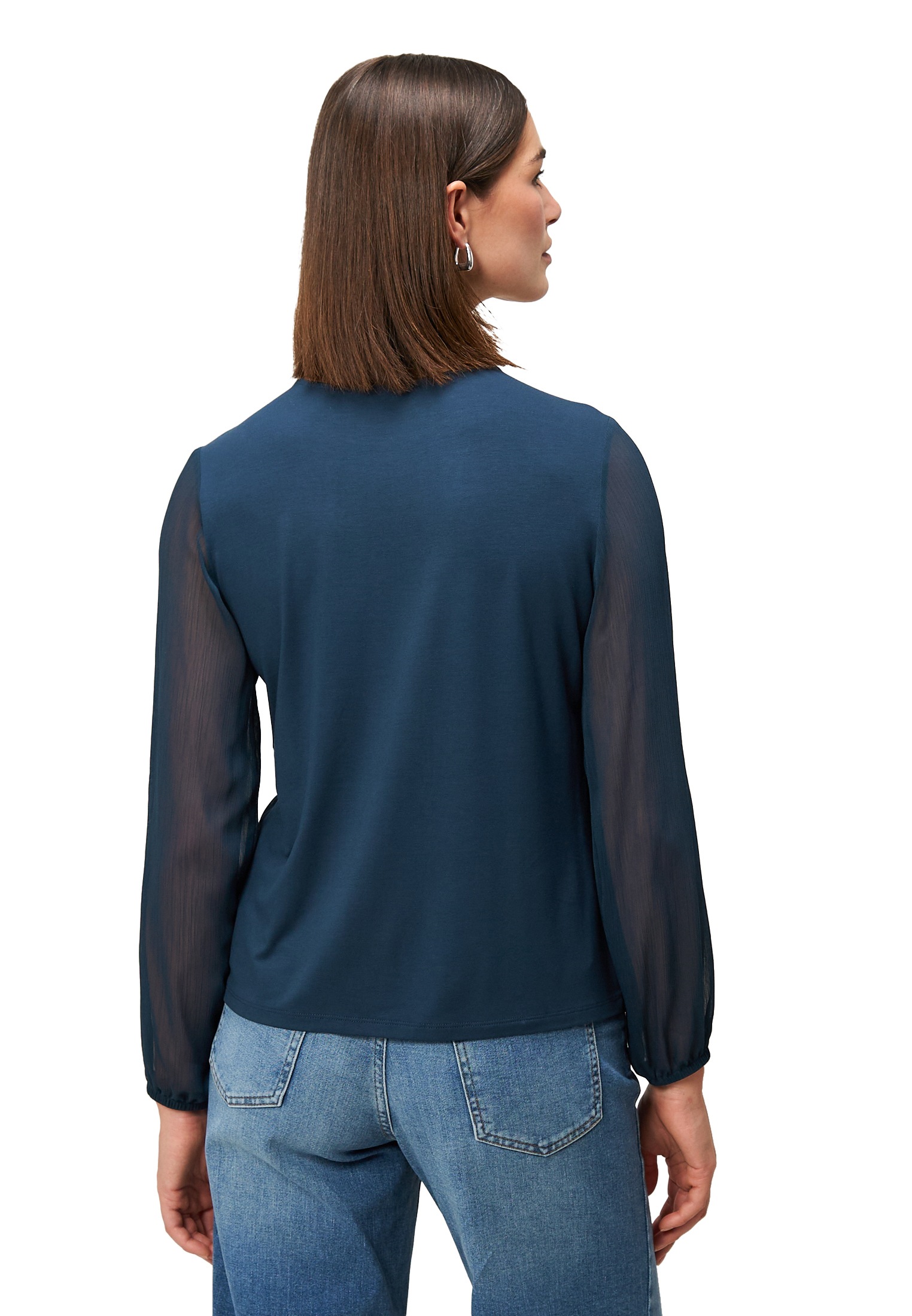 Zero Klassische Bluse »Blusenshirt mit transparenten Ärmeln«