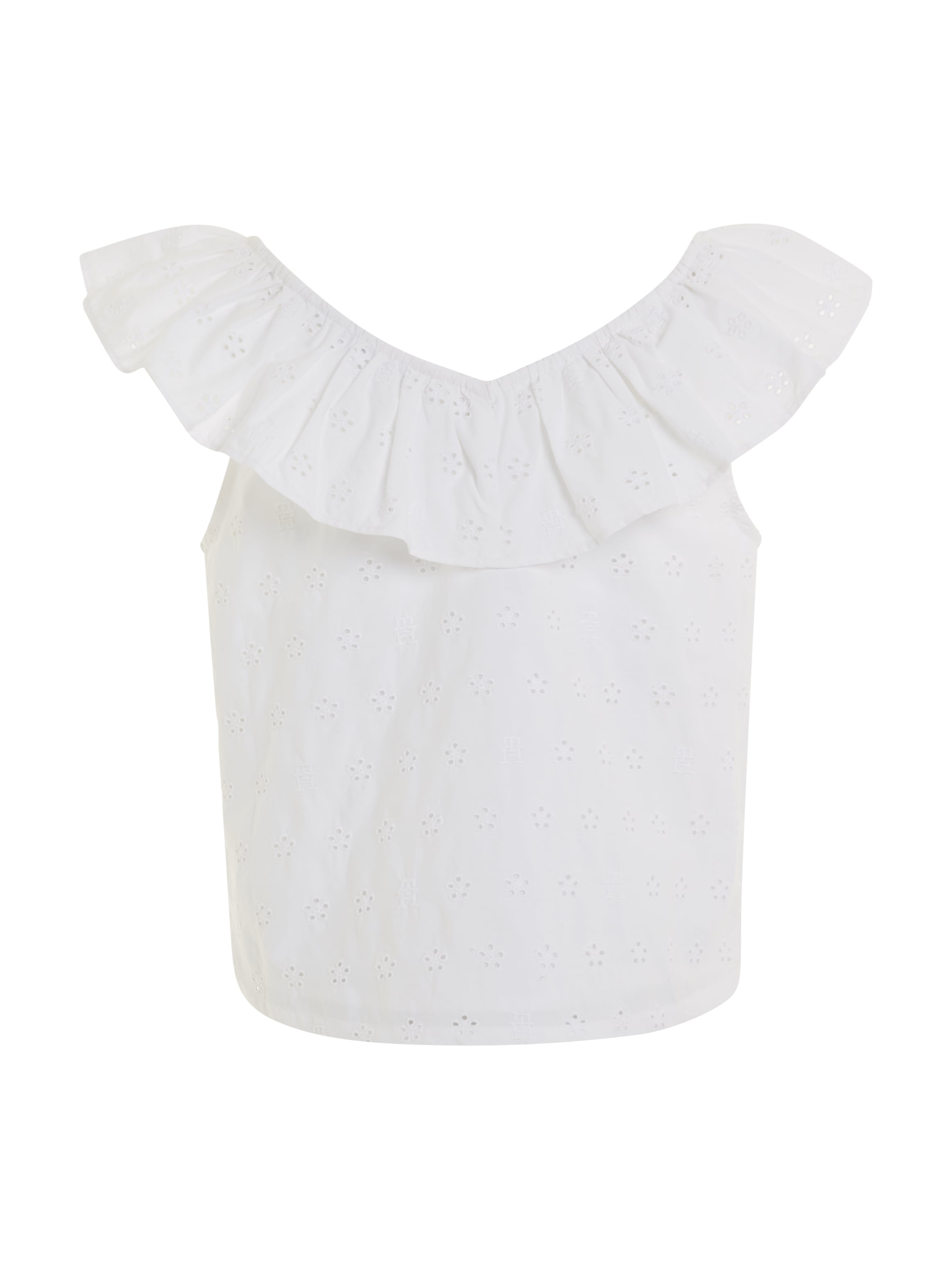Tommy Hilfiger Babydollshirt »BRODERIE ANGLAISE FRILL TOP«, Baby bis 2 Jahre