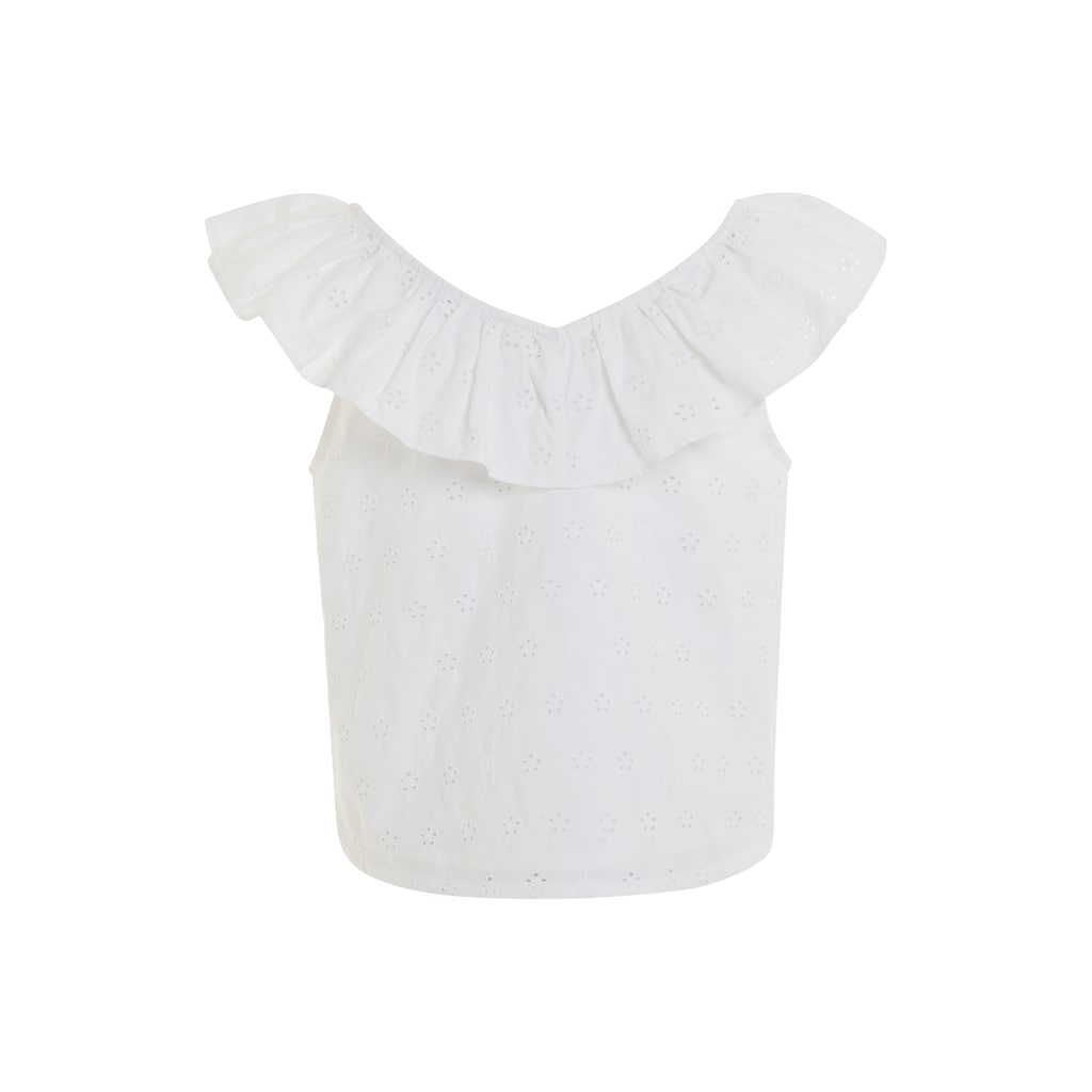 Tommy Hilfiger Babydollshirt »BRODERIE ANGLAISE FRILL TOP«