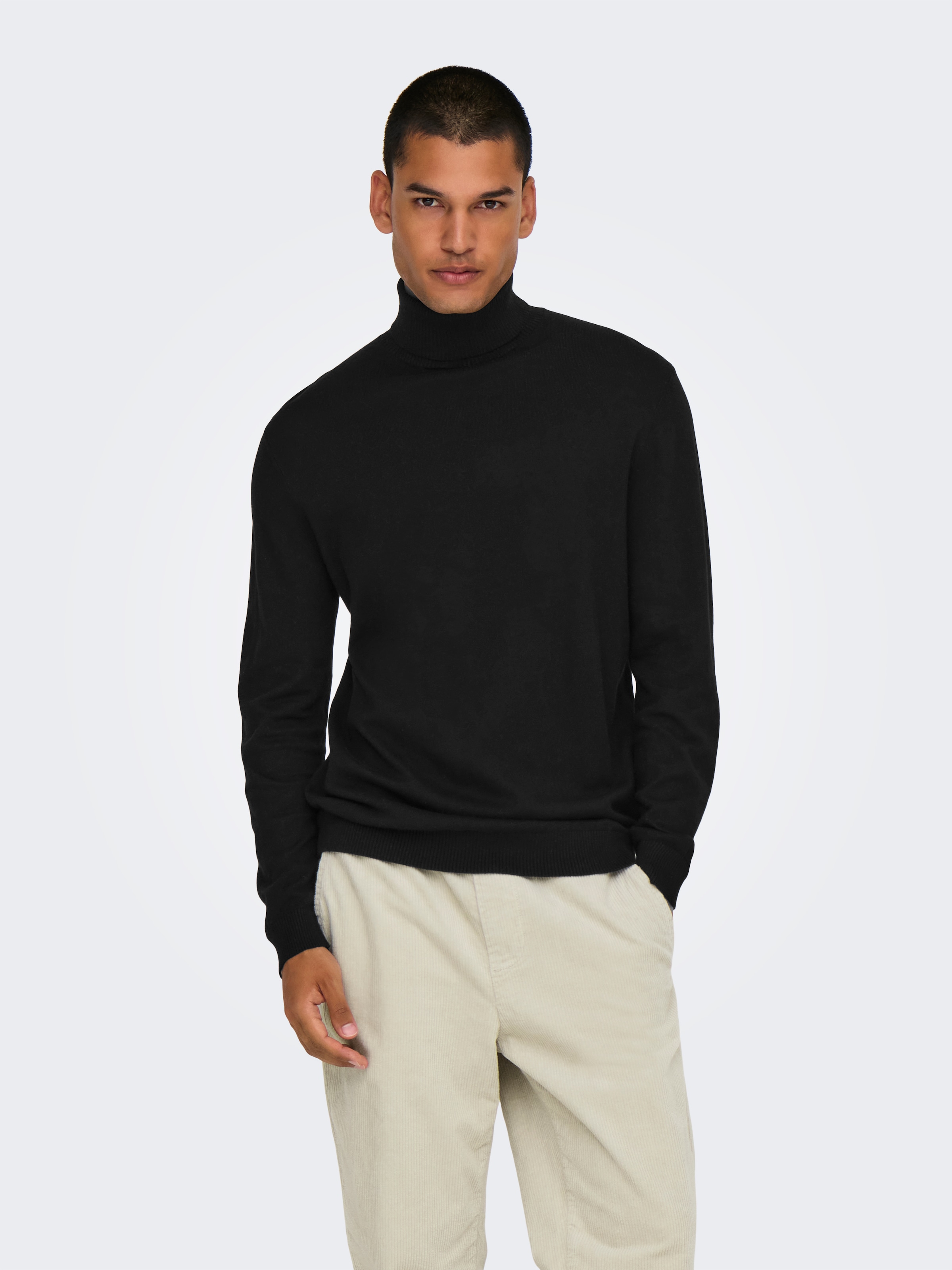 ONLY & SONS Stehkragenpullover »ONSLOUI REG 12 MEL ROLL KNIT NOOS«