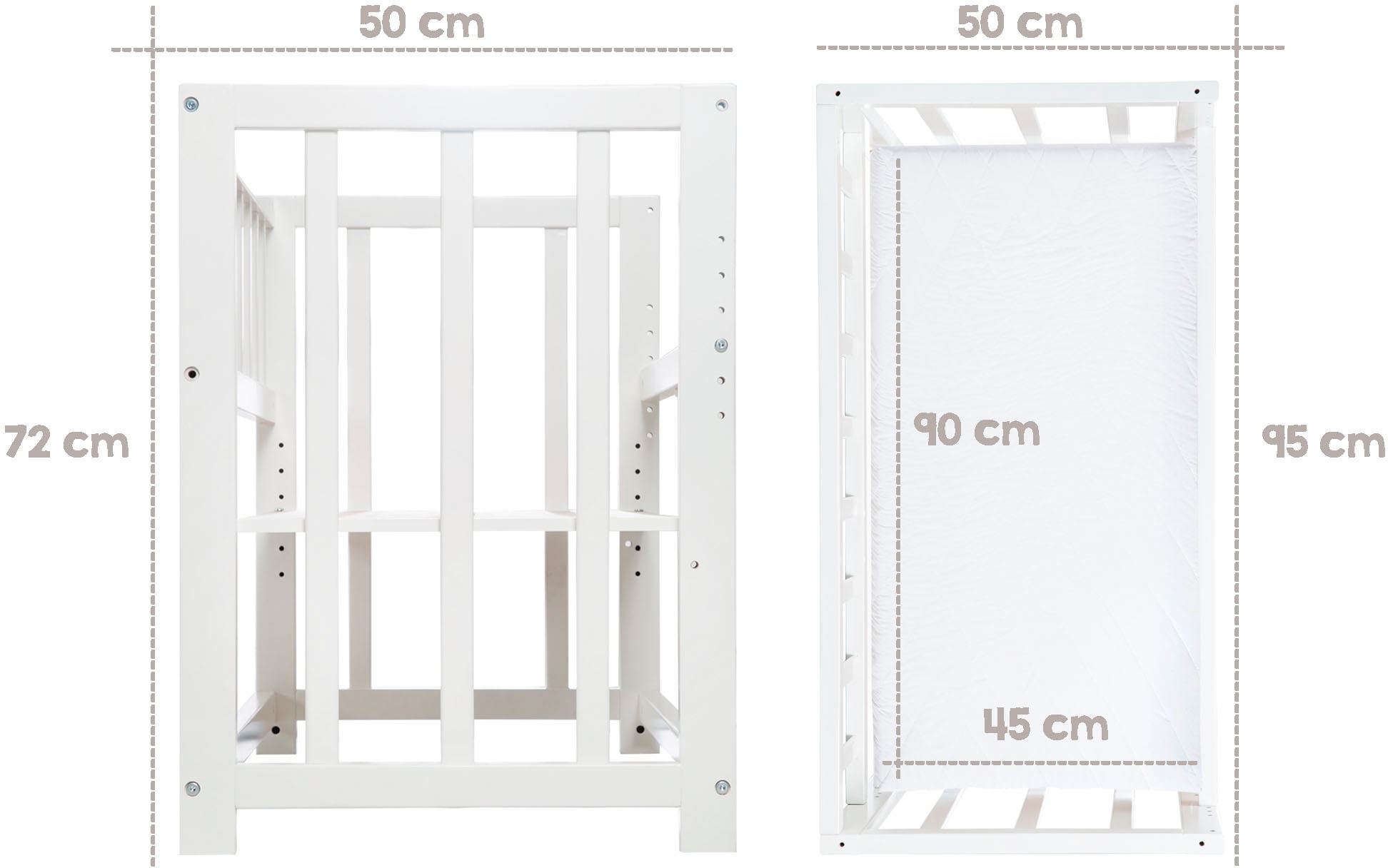 roba® Stubenbett »3in1, Sternenzauber, taupe«, zu Elternbett oder Bank umbaubar