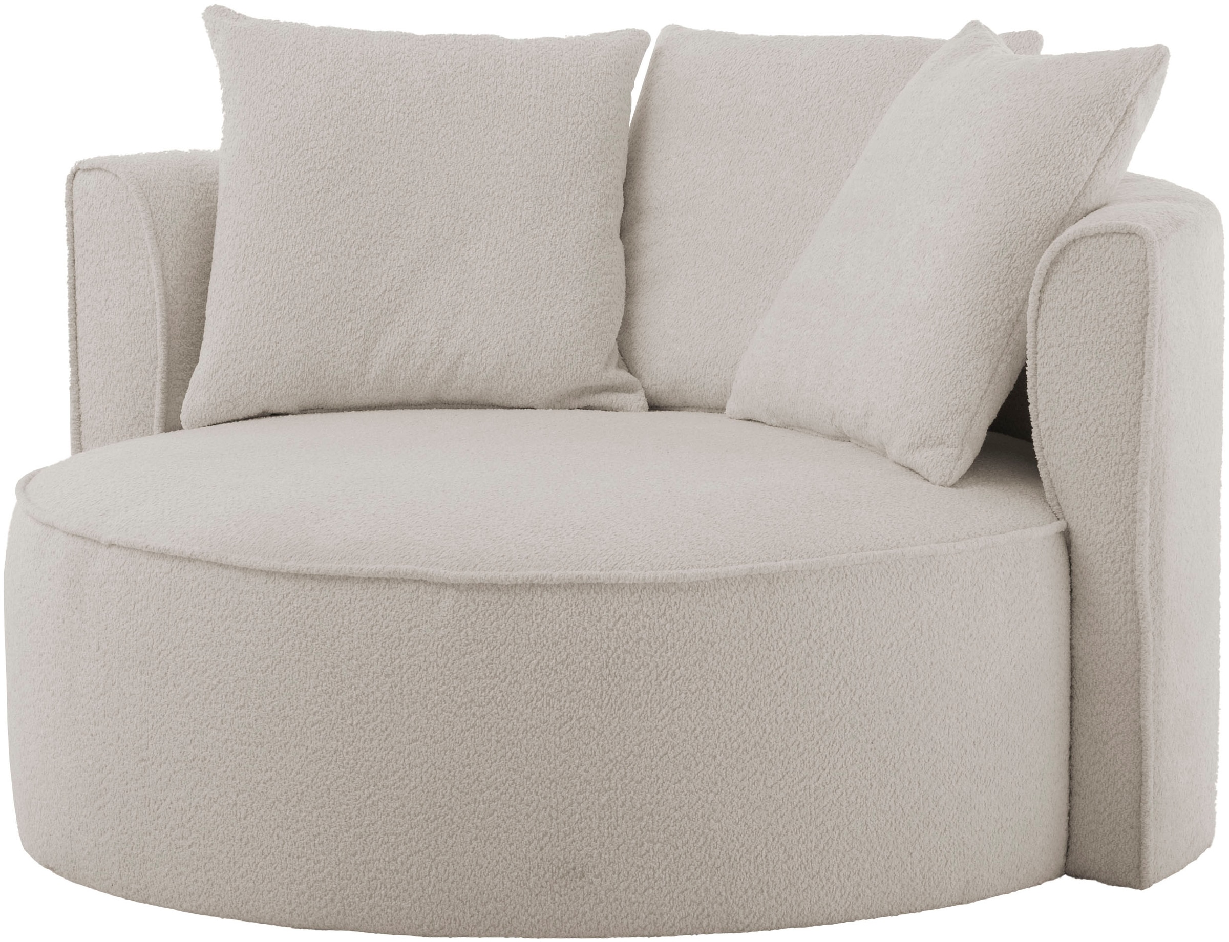 LeGer Home by Lena Gercke XXL-Sessel »ISALIE, Sessel in modernen Farben, Lesesessel, Loveseat, Big-Sessel«, trendige Stoffe, mit 3 Zierkissen, große Sitzfläche, Hocker optional