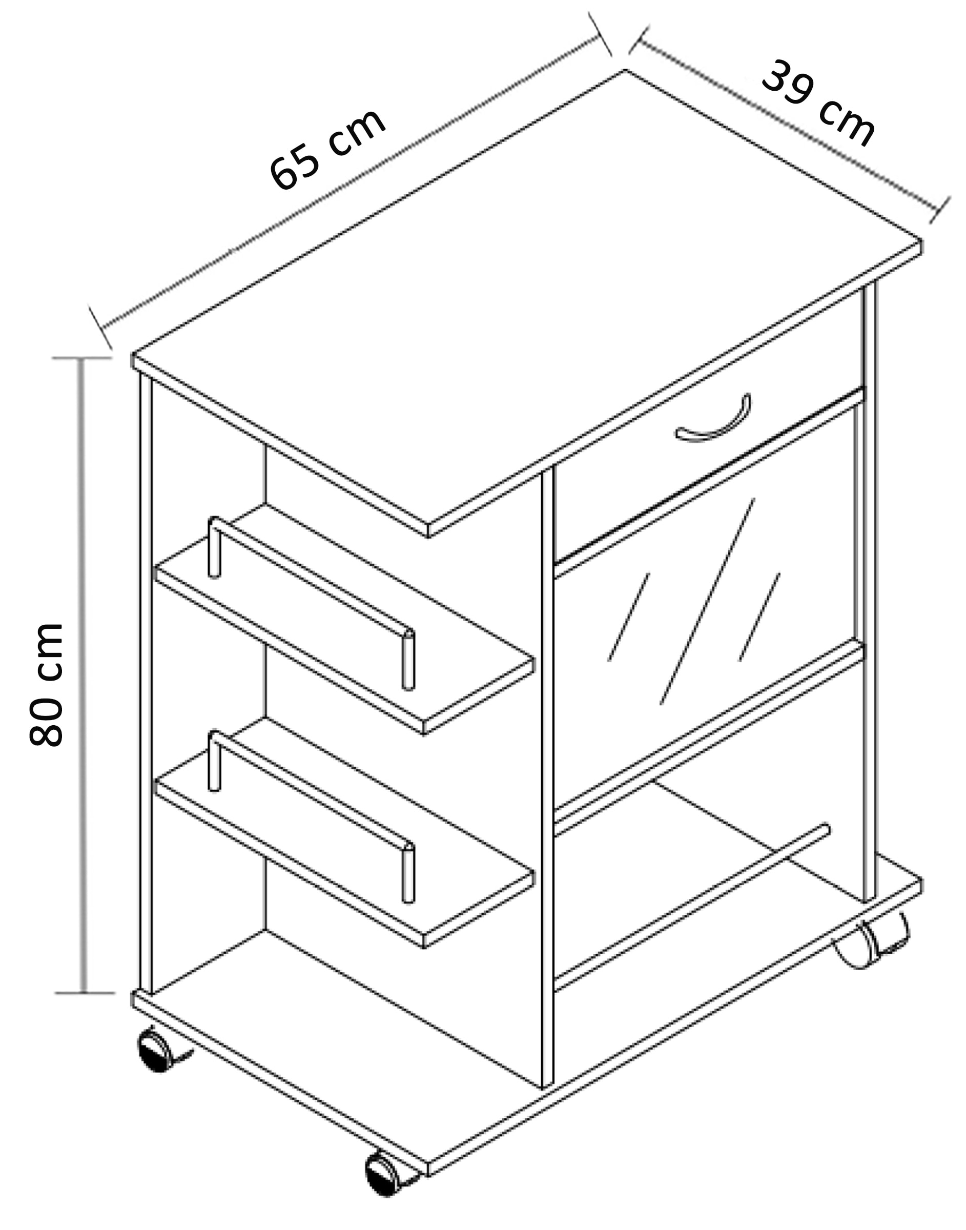 VCM Beistellschrank »Küchenwagen Servierwagen Rollwagen Rollen Pocis«, (1 St., VCM Pocis)