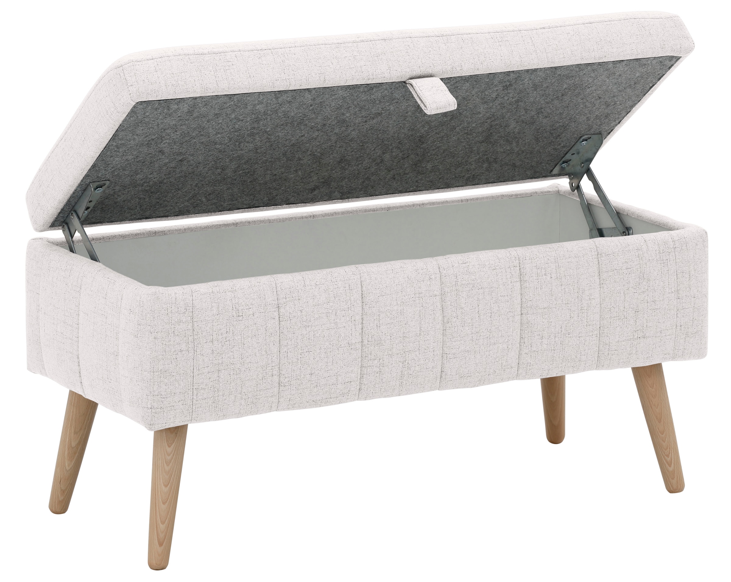 OTTO home Truhenbank »AMIRA Sitzbank mit Stauraum, Maße B/T/H: 81/36/43 cm« mit Staufach, in 3 Bezugsqualitäten mit feiner Steppung