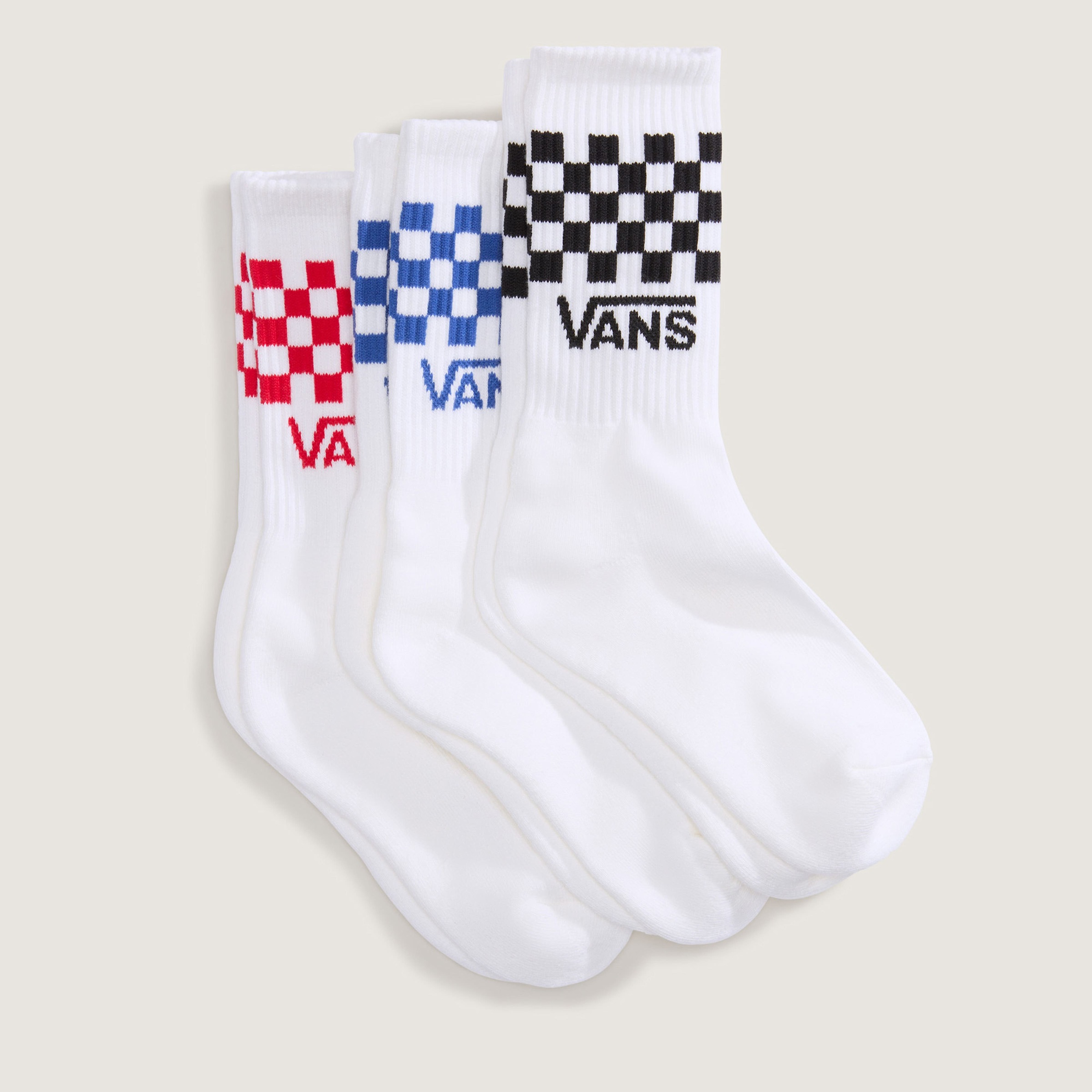 Vans Socken »CLASSIC CHECK CREW« 3 Paar tlg. für Kids, dreierpack, elastische Passform, bequemer Materialmix