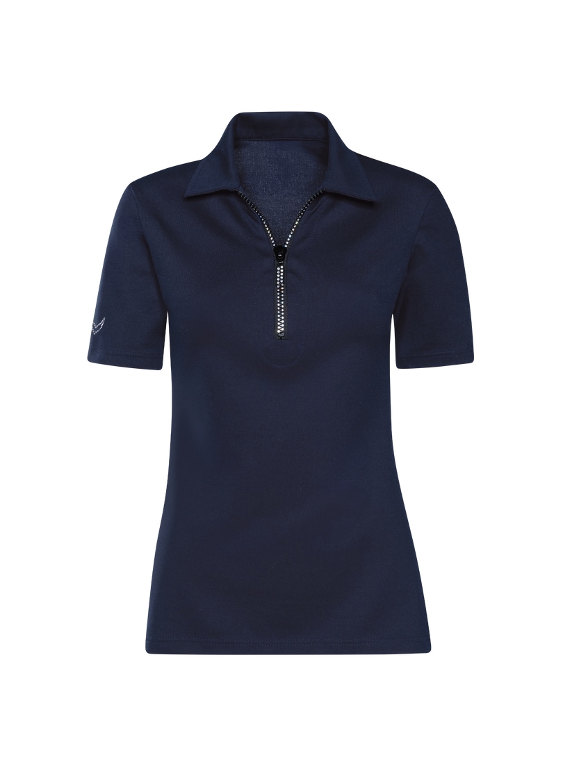 Trigema Poloshirt »TRIGEMA Slim Fit Poloshirt mit Kristallsteinen«, (1 tlg.)