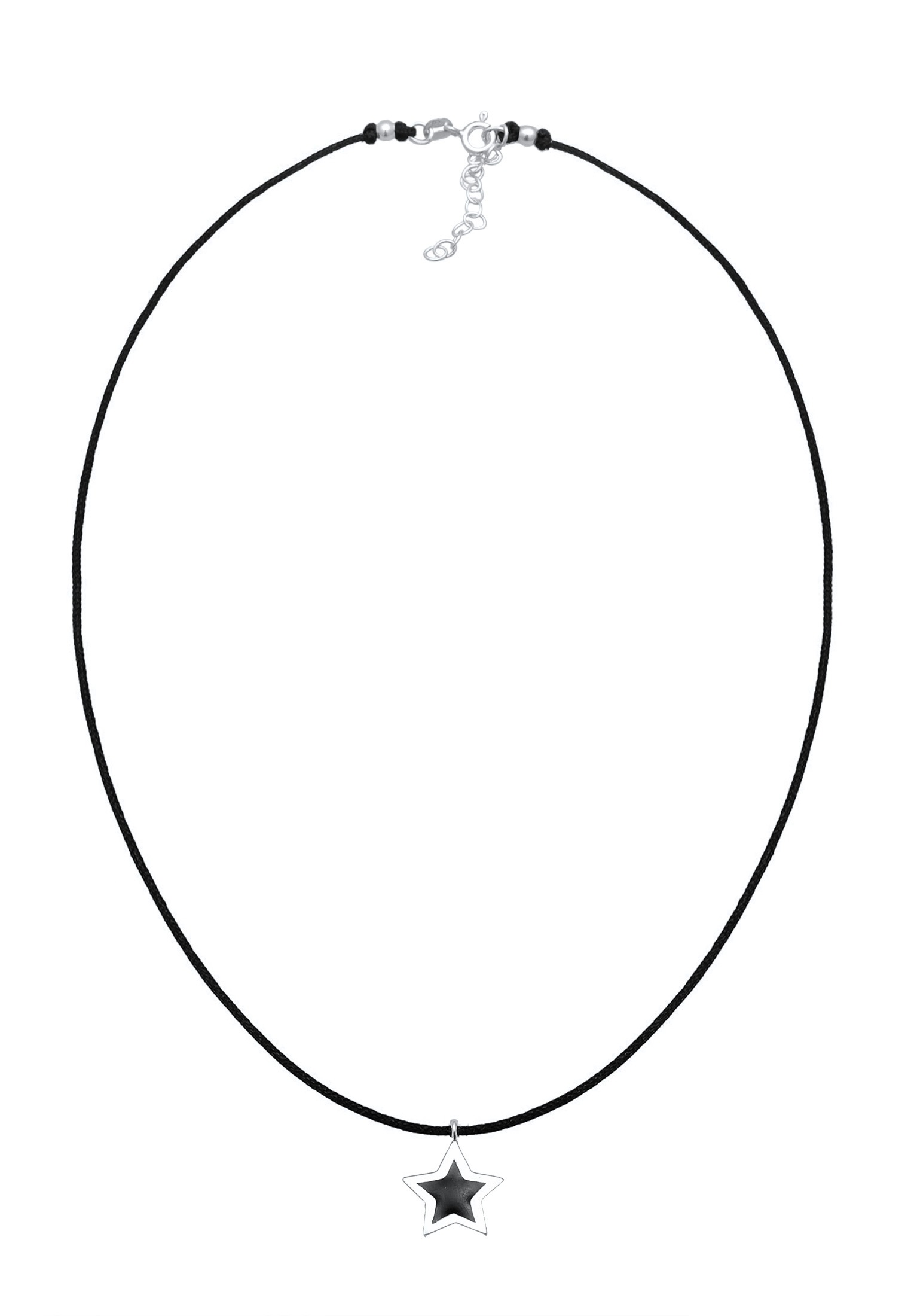 Elli Choker »Halskette Choker Textil Stern Emaille Astro 925 Silber«
