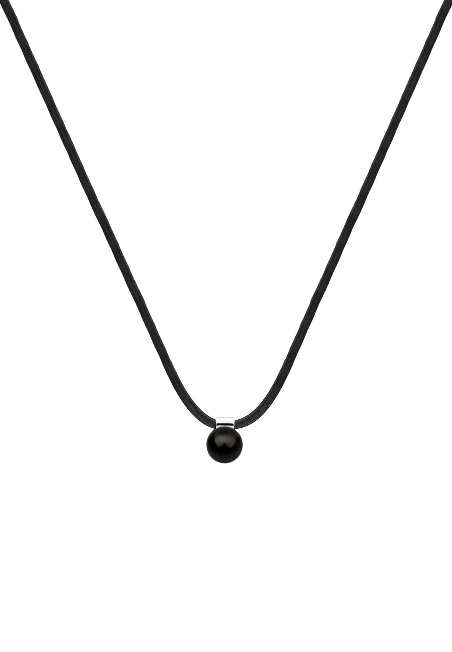 Nenalina Silberkette »Halskette Kautschuk Synthetische Perle 925 Silber«