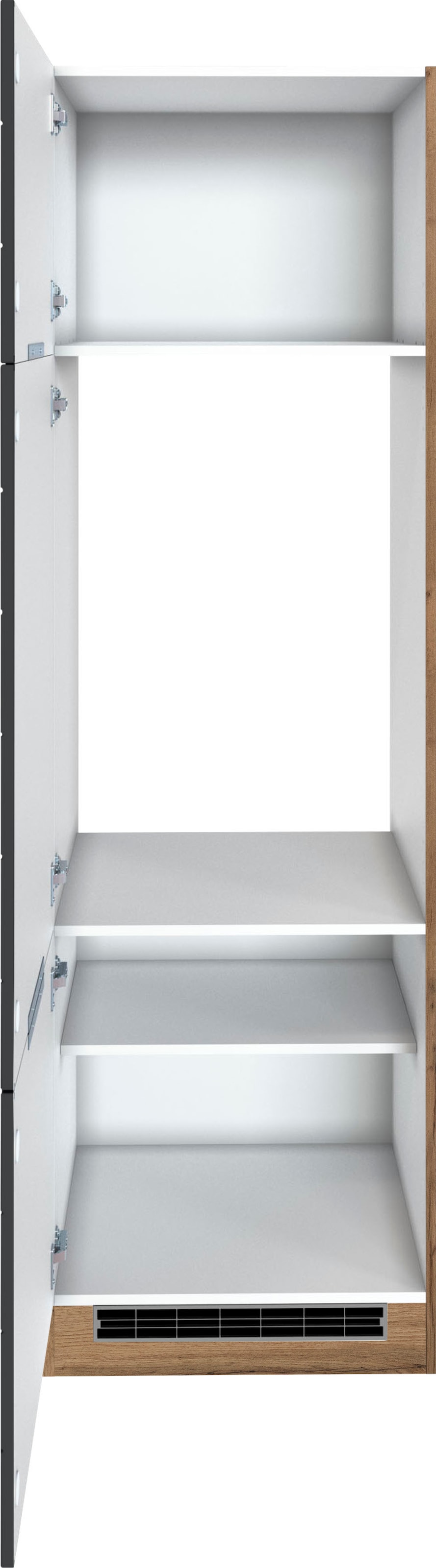 KOCHSTATION Kühlumbauschrank »KS-Luhe«, 60 cm breit, hochwertige MDF-Fronten mit waagerechter Lisene