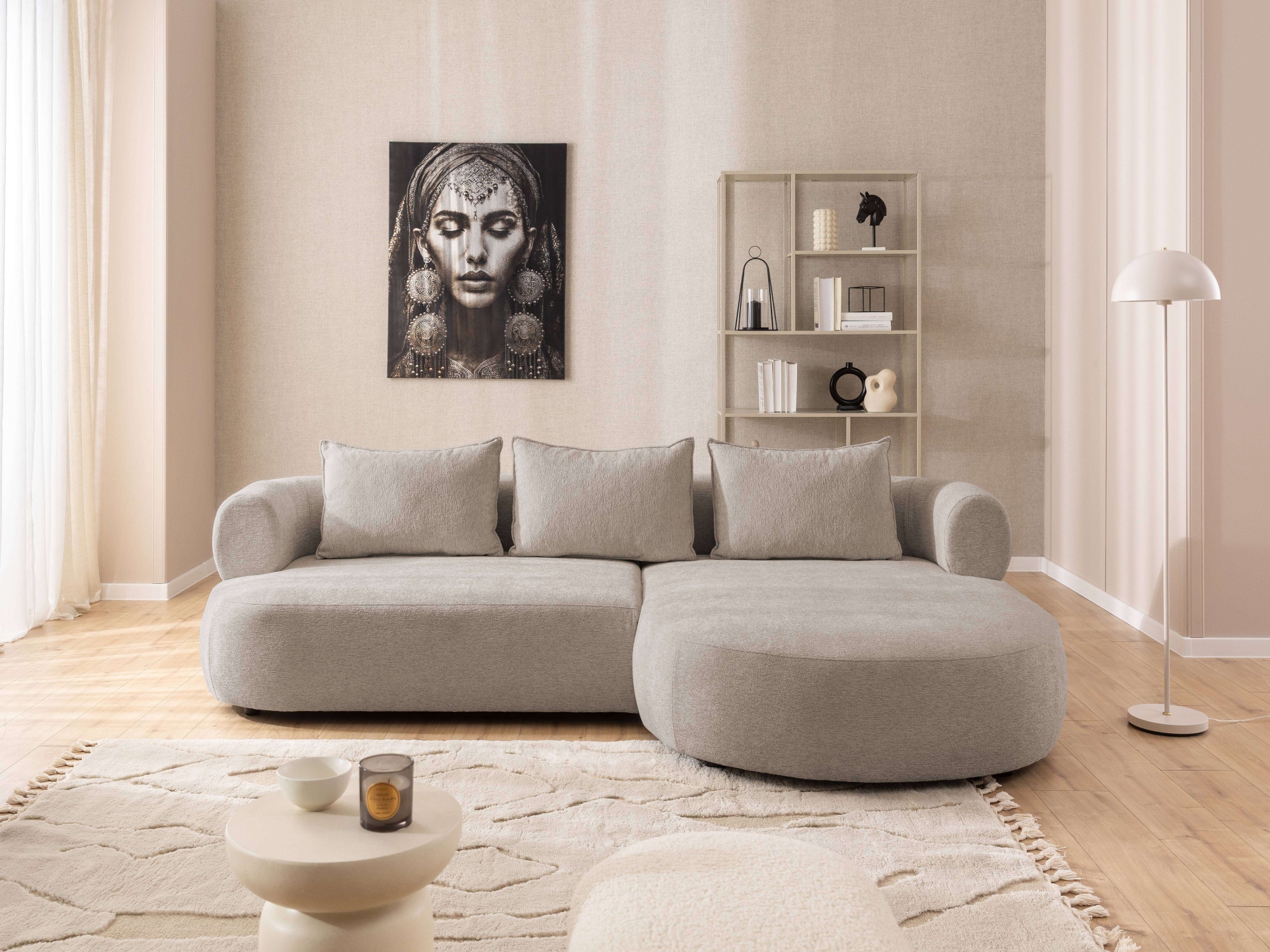 Home affaire Ecksofa »LUSSAC L-Form Design-Sofa mit Zierkissen, Maße B/T/H: 257/159/78 cm« hoher Sitzkomfort und modernes Design, Sofa ohne Bettfunktion