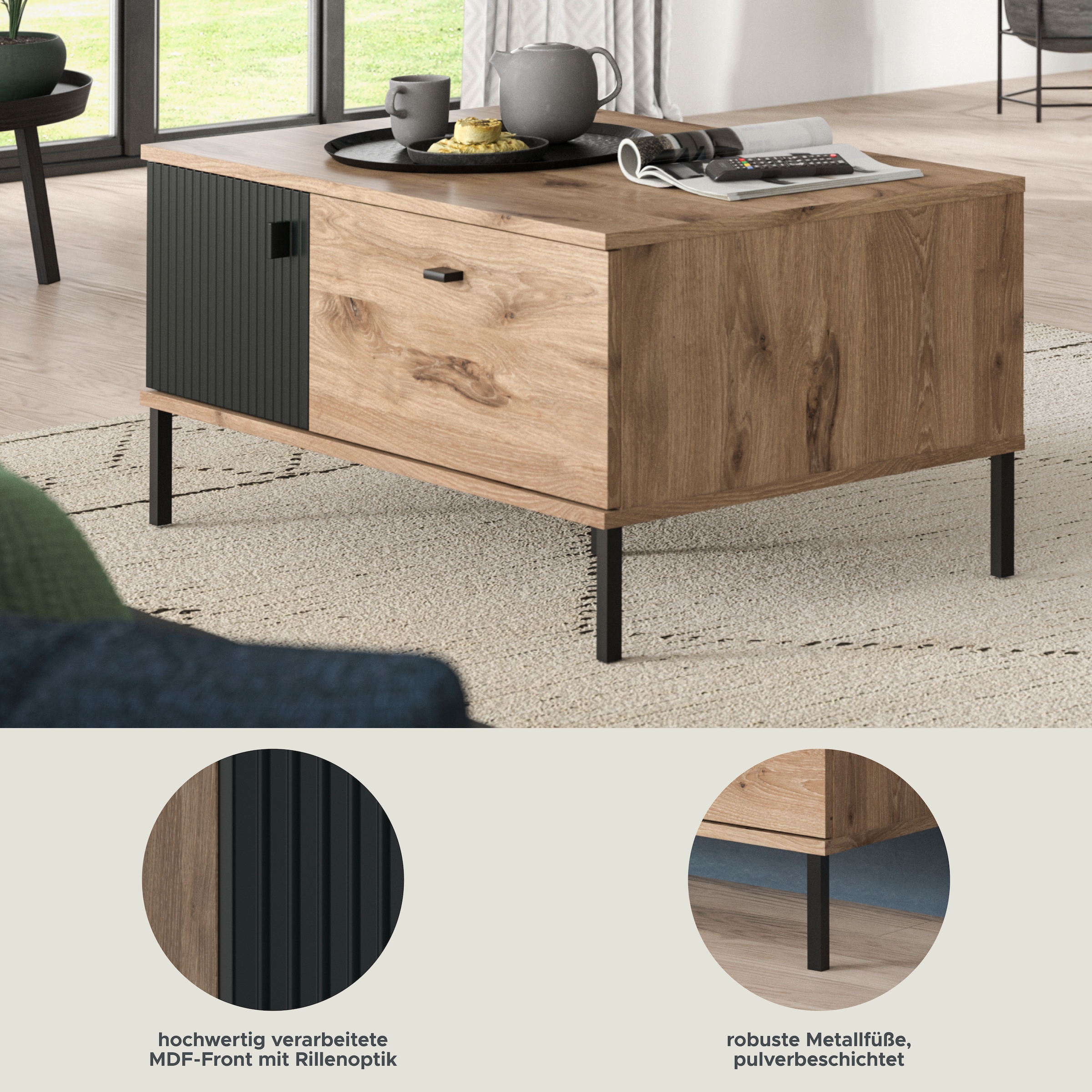 INOSIGN Couchtisch »TREVERK, Breite: 100 cm« 1 Stk. tlg. Couchtisch, Wohnzimmertisch, Beistelltisch, Wohnzimmer