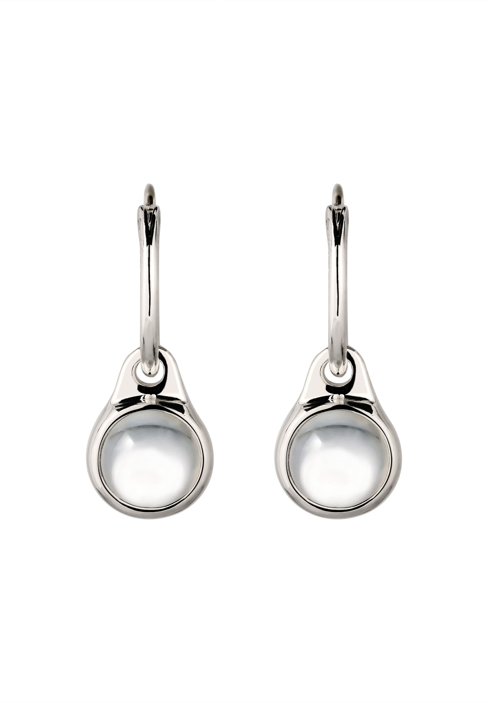 Elli Paar Creolen »Ohrringe Creole Rock Crystal Transparent 925 Sterling Silber«