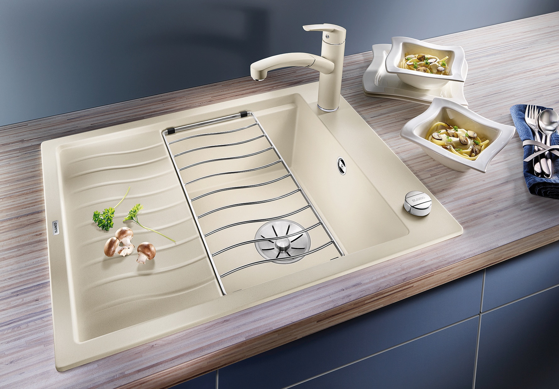 Blanco Granitspüle »ELON 45 S« 1 Stk. tlg. erhältlich in mehreren Farben, inklusive gratis Edelstahl-Tropfgitter