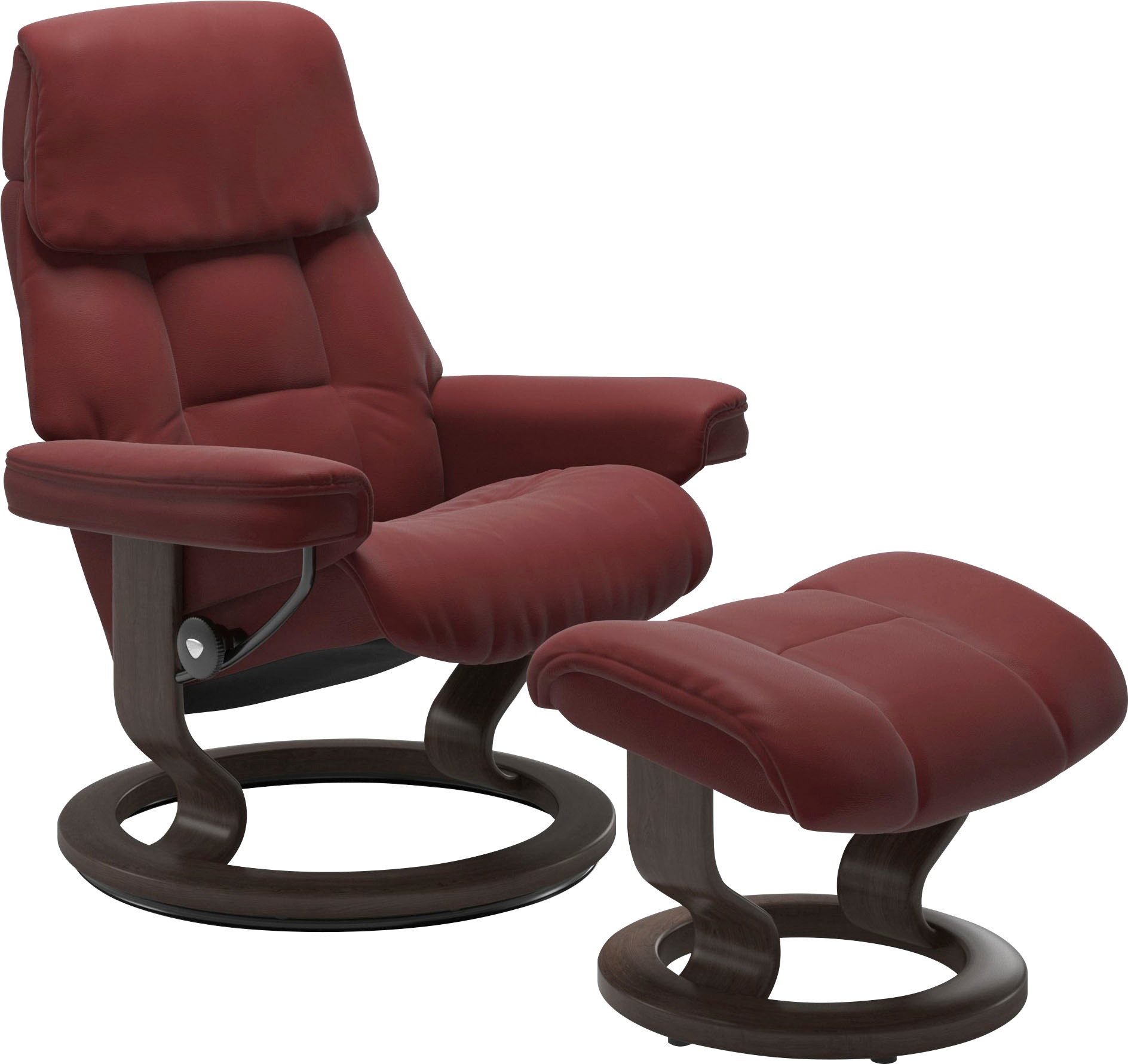 Stressless® Relaxsessel »Ruby«, (Set, Relaxsessel mit Hocker), mit Classic Base, Größe M, Gestell Eiche, Wenge, Braun & Schwarz