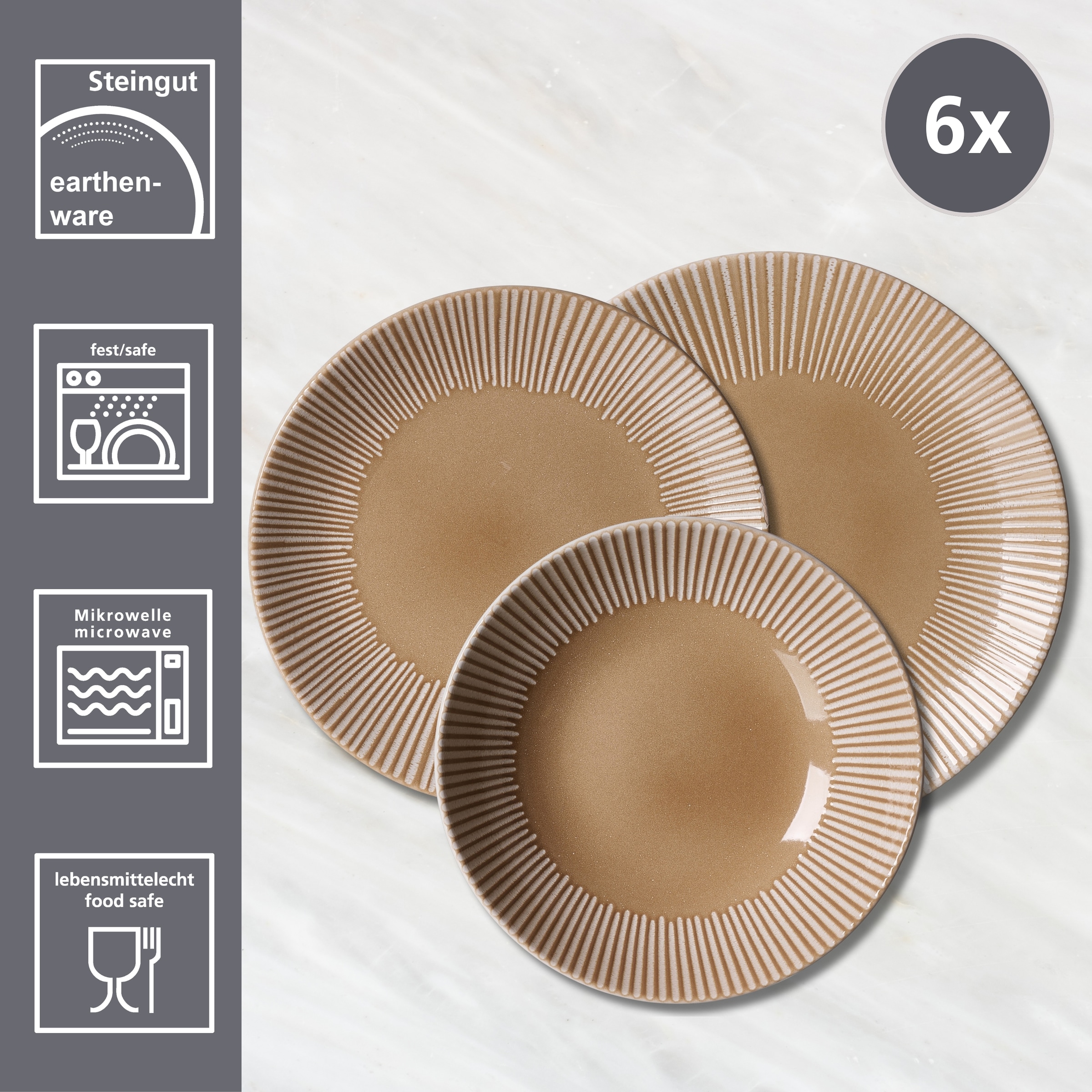 Ritzenhoff & Breker Tafelservice »Banda« Teller Set, aus Steingut für 6 Personen