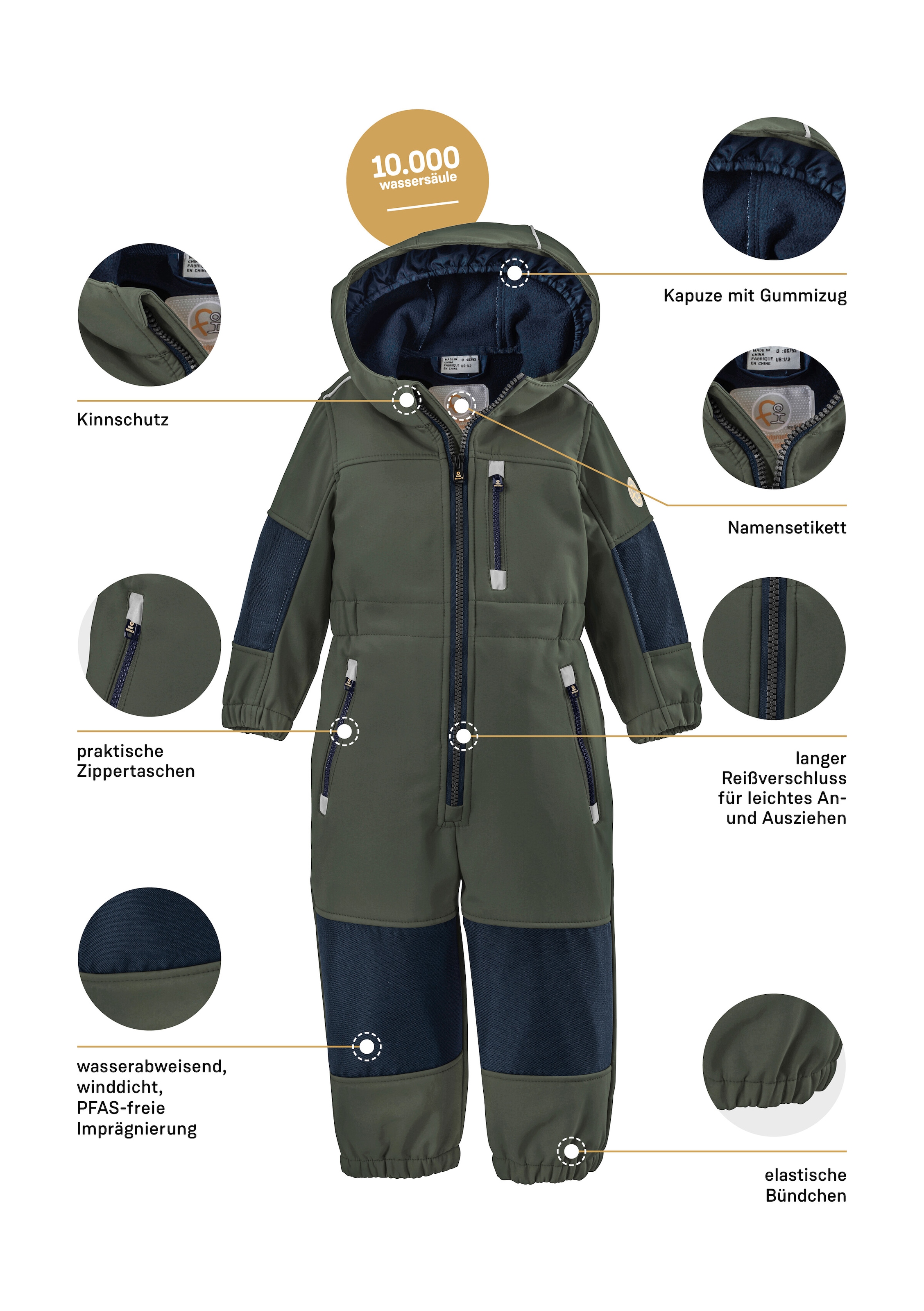 first instinct by killtec Overall »FIOW 35 MNS ONPC« Softshellanzug mit Fleece Innen, wasserabweisend, winddicht