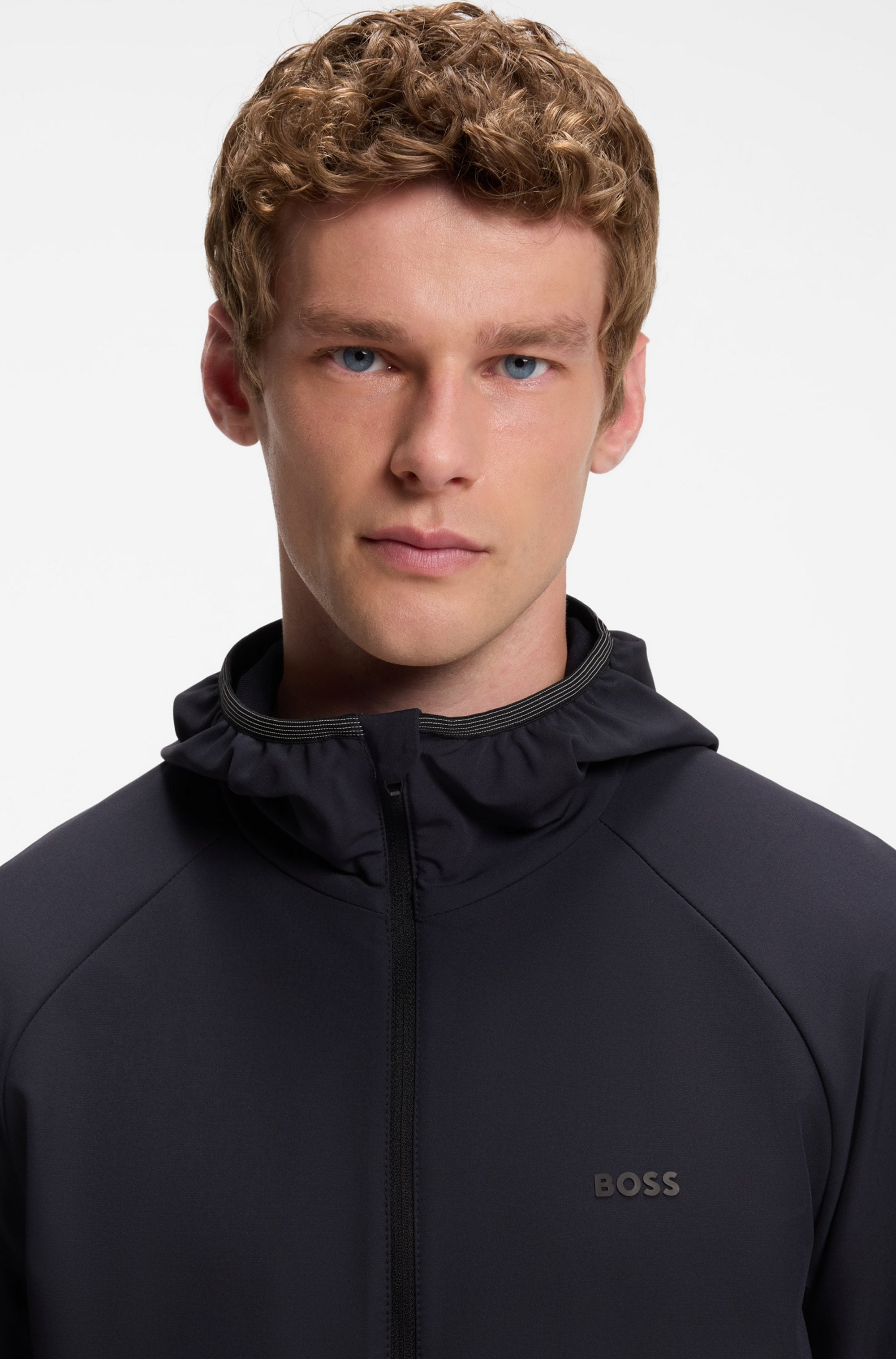 BOSS GREEN Funktionsjacke »L Commuter« mit Kapuze wasserabweisend Funktionsjacke mit gummiertem Label 4 Wege Stretch