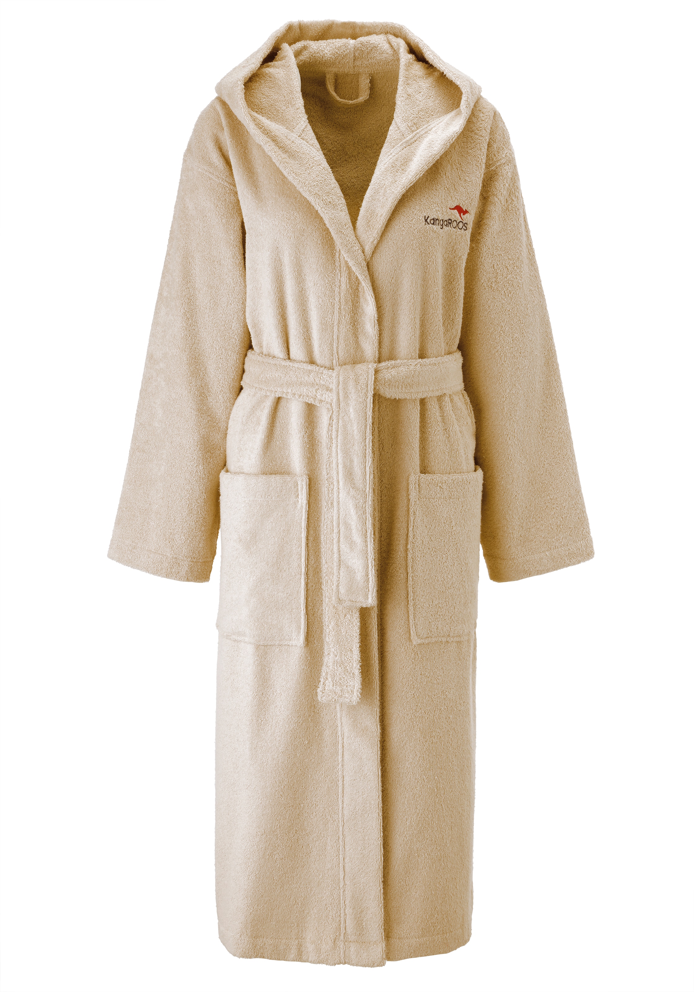 KangaROOS Unisex-Bademantel »Cassidy, für Damen & Herren, Standardlänge & Überlänge« 1 Stk. mit Taschen, Männer und Frauen, Baumwolle, Reise, Hotel, Sauna, S-3XL