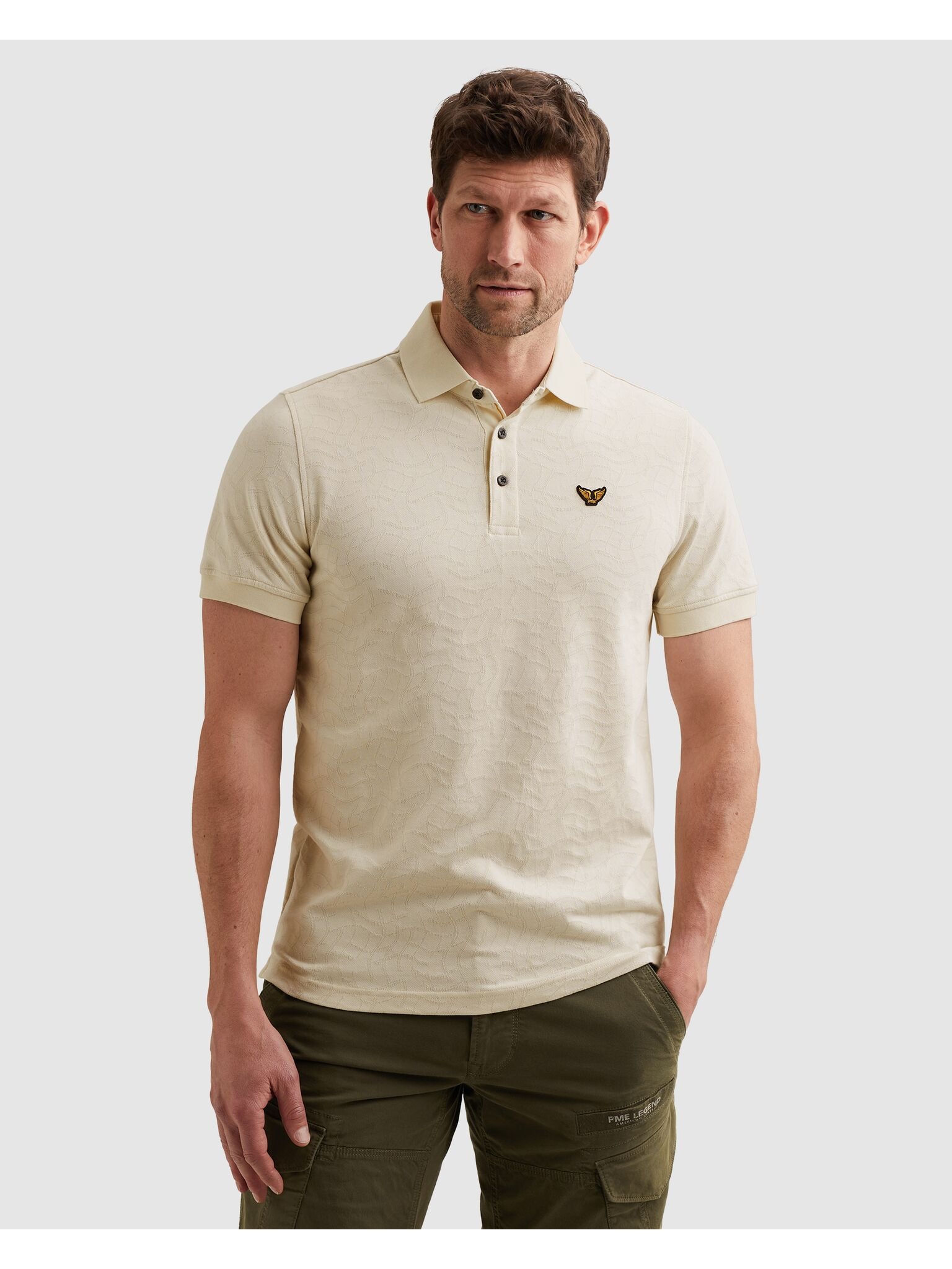 PME LEGEND Poloshirt »Short sleeve polo jersey jacquard« mit Logo Stickerei
