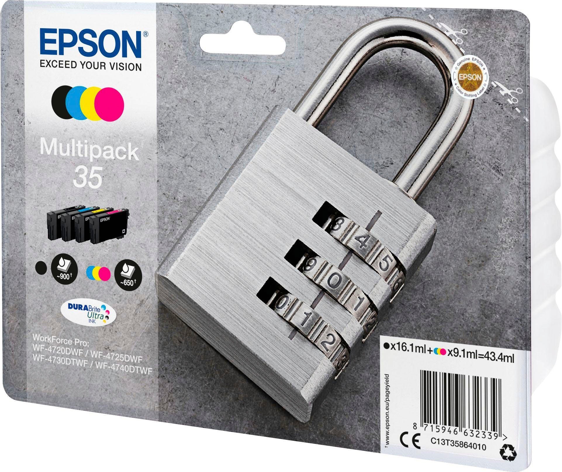 Epson Tintenpatrone »35«, (Spar-Set), original Druckerpatrone 35 schwarz/cyan/magenta/gelb C13T35864010