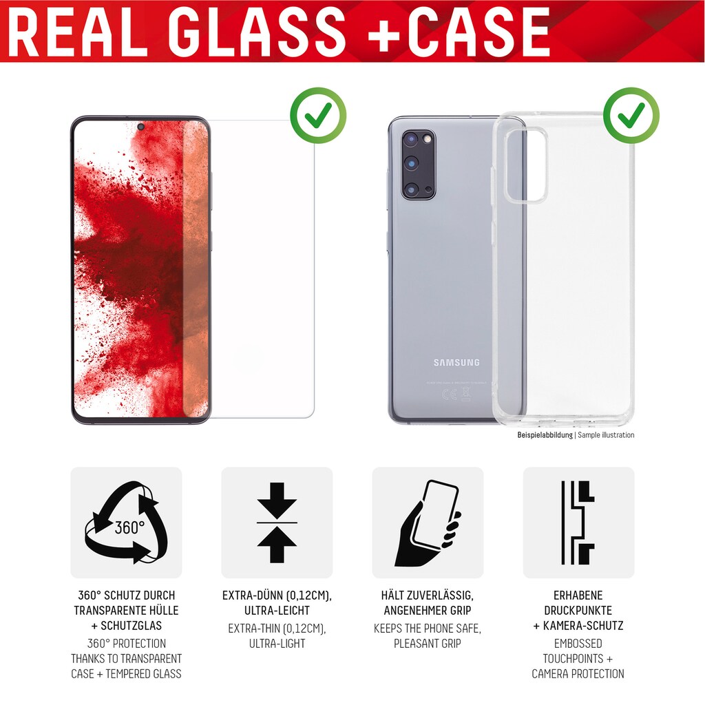 Displex Displayschutzglas »Real Glass + Case Samsung Galaxy S22+«, (1 St.)
