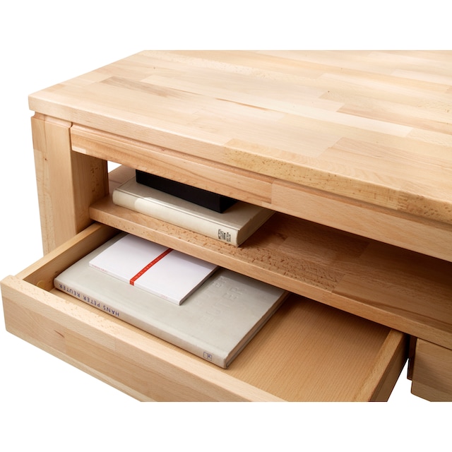 MCA furniture Couchtisch, Couchtisch Massivholz mit Schubladen online kaufen