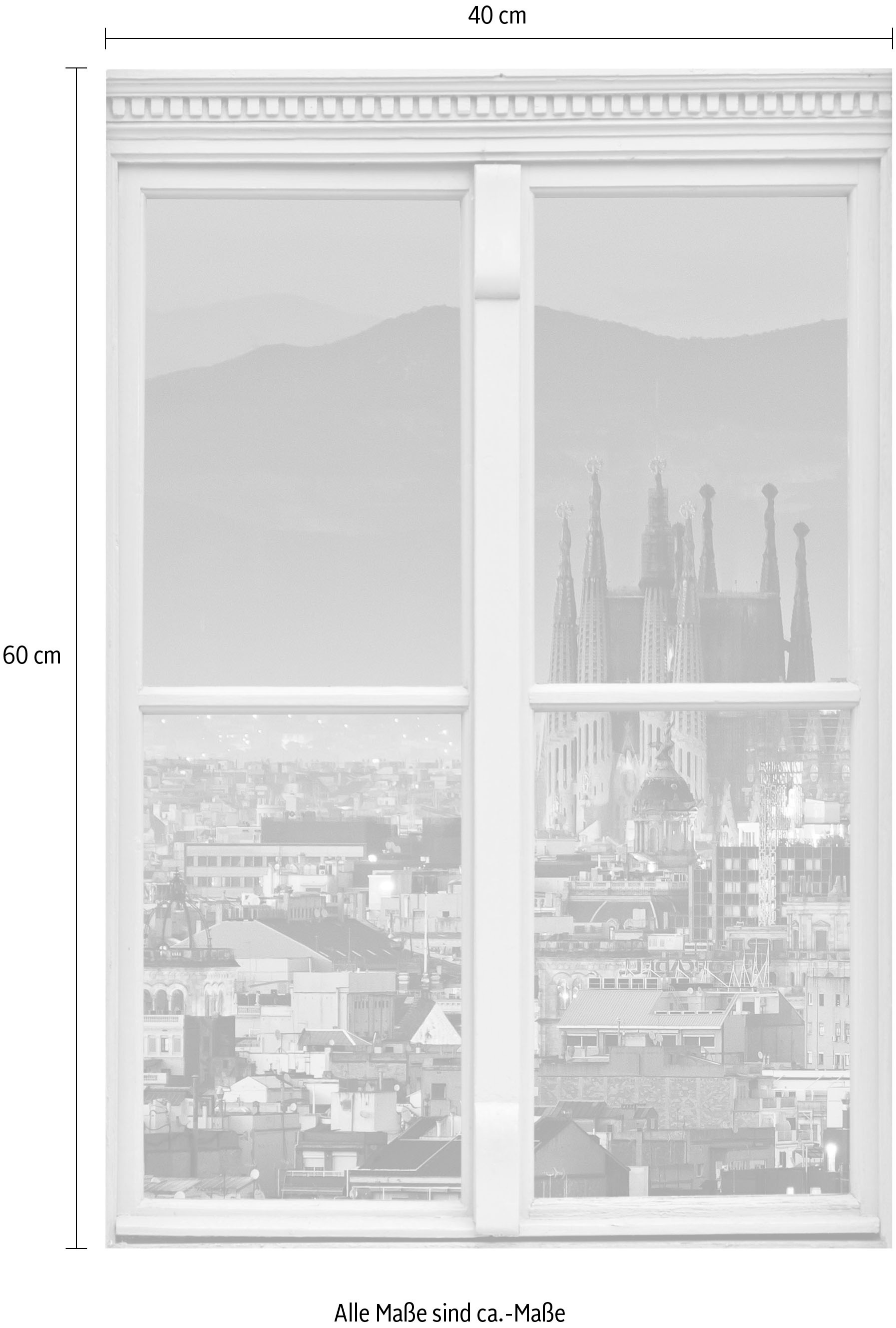 queence Wandsticker »Stadt« Wandsticker, Wandbild, selbstklebend, 3D, Fenster