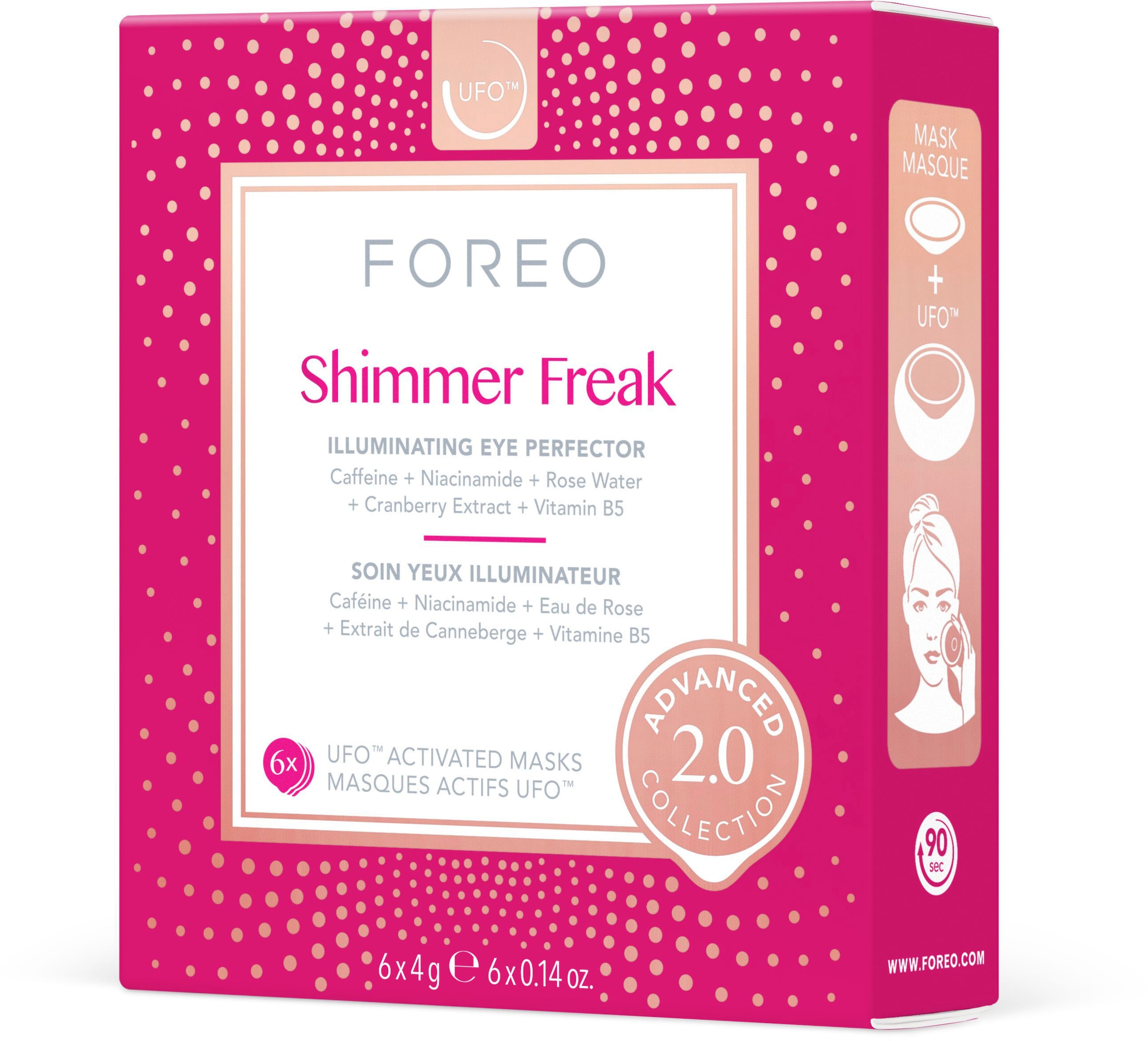 FOREO Gesichtsmaske »UFO™ Mask Shimmer Freak 2.0«, (Packung, 6 tlg.), komptibel mit UFO™ & UFO™ mini