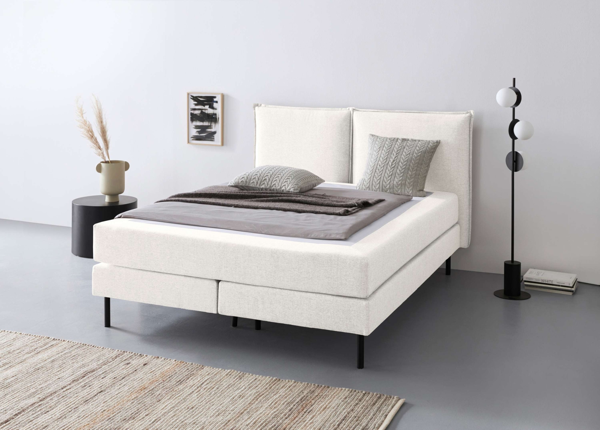 LeGer Home by Lena Gercke Bett »ERIK Boxbett mit Bonnell-/Taschen-Federkernmatratze, Breite 160/180cm« wahlweise Härtegrad der Matratze H2/H3/H4, Polsterbett mit/ohne Topper