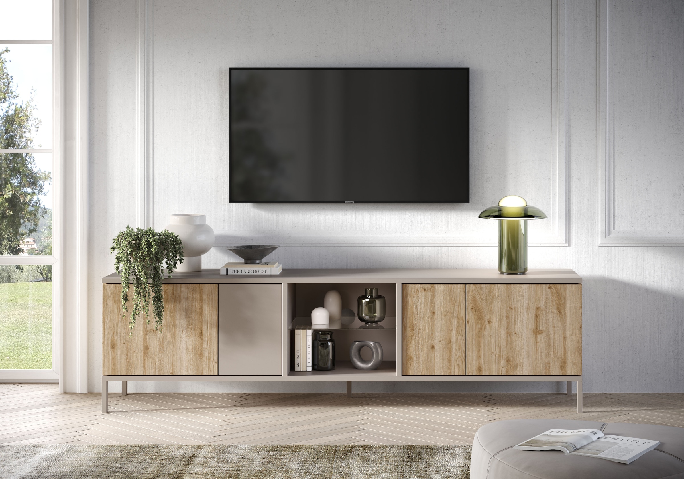 Lowboard »Gent Breite 210 cm, TV-Board mit 4 Türen u. 2 offenen Fächern«, TV-Möbel,...