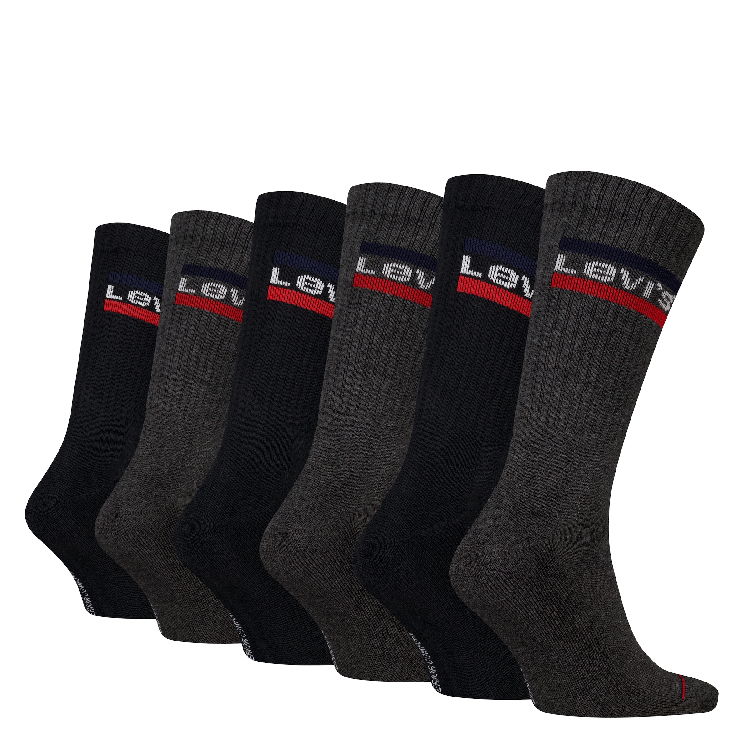 Levi's® Socken Packung, 6 Paar tlg. mit breitem Logobund