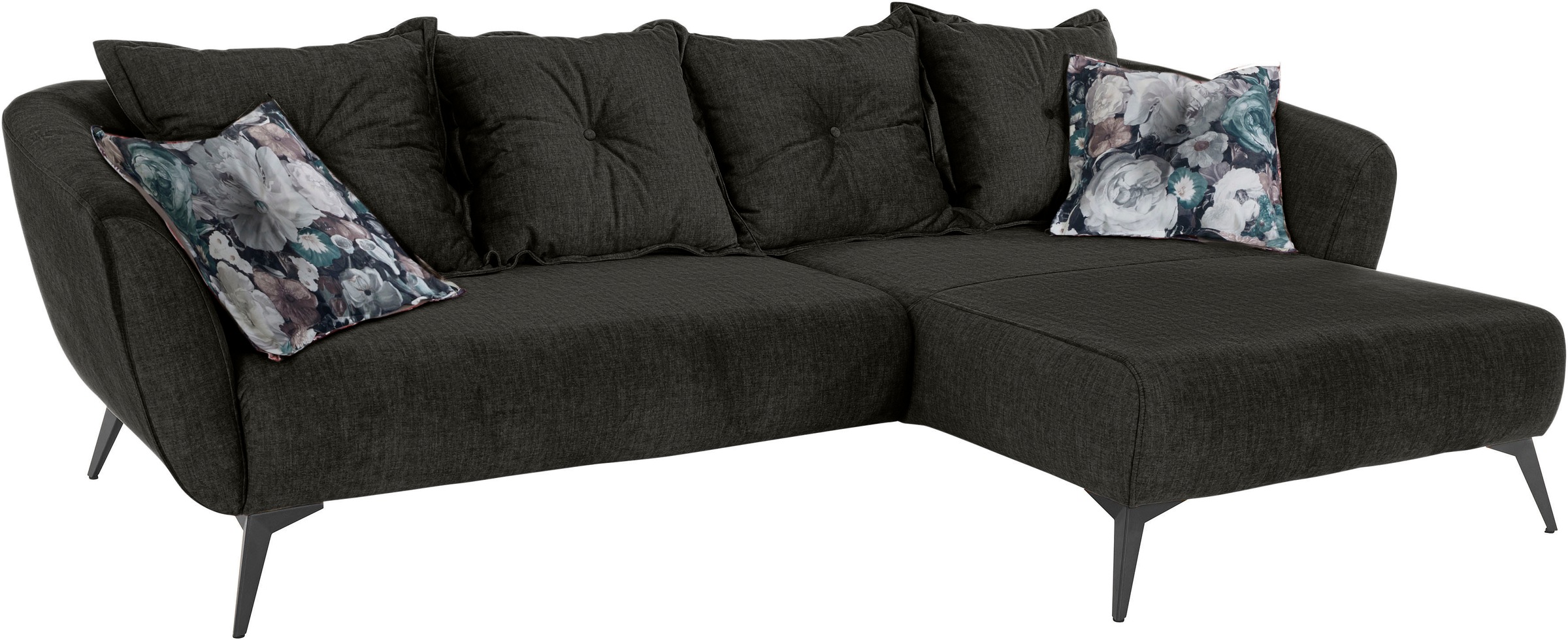INOSIGN Ecksofa »Baggio romantische Polsterecke, bequem, Breite 277cm, L-Form«, Zierkissen inklusive