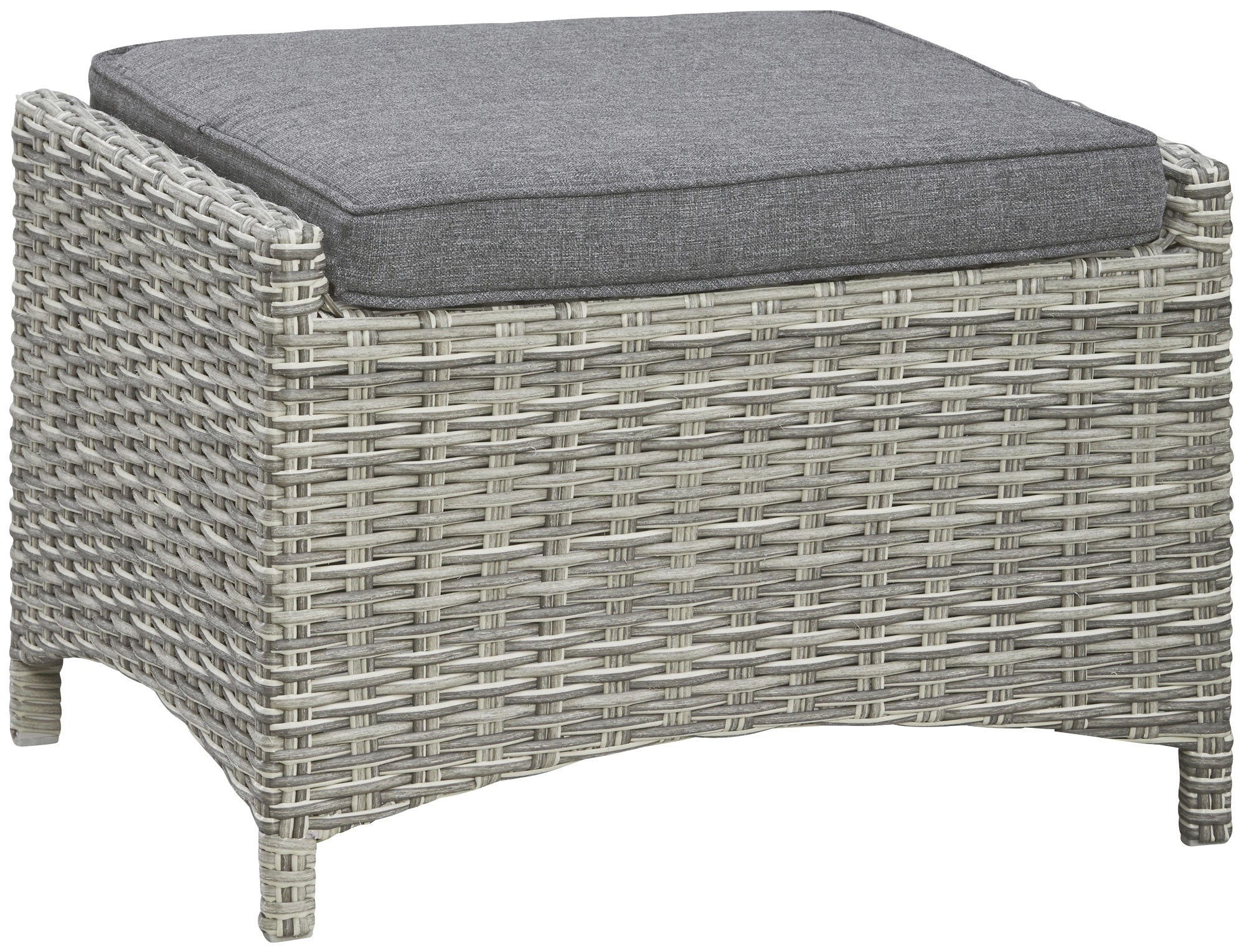 KONIFERA Garten-Essgruppe »Monaco«, (Set, 24 tlg., 4x Sessel, 1x 3er Sofa, 2x Hocker, 1x Tisch 200x100x75cm), Polyrattan, Aluminium, mit verstellbaren Rückenlehnen, inkl. Auflagen