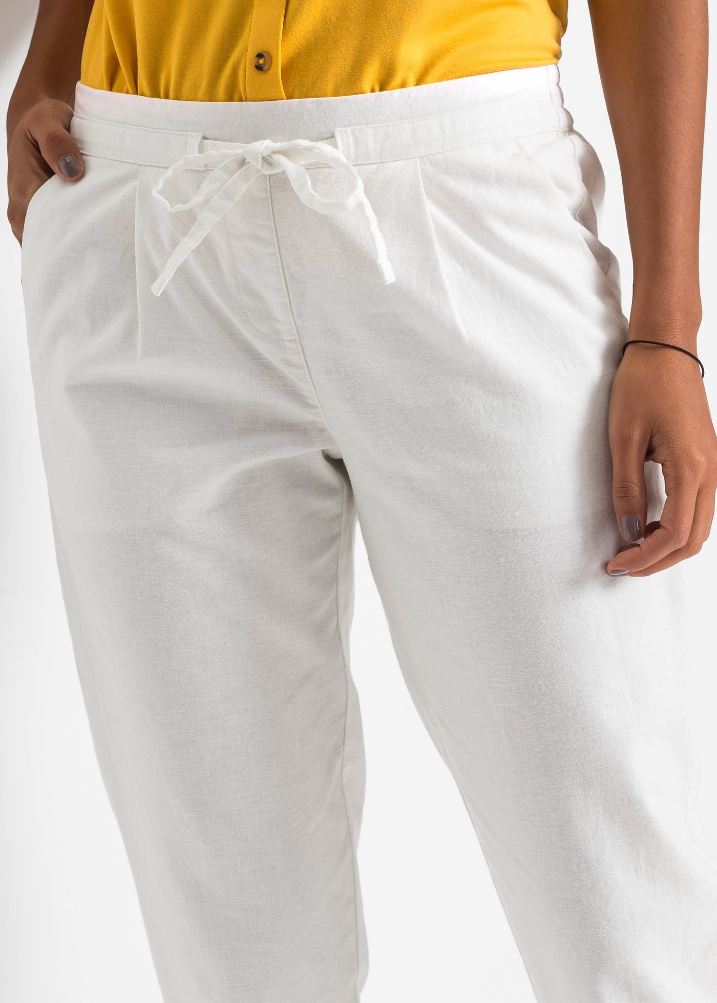 bonprix Leinenhose »Leinenhose«  aus Leinen und Baumwolle, Regular Fit, mit elastischem Gummibund